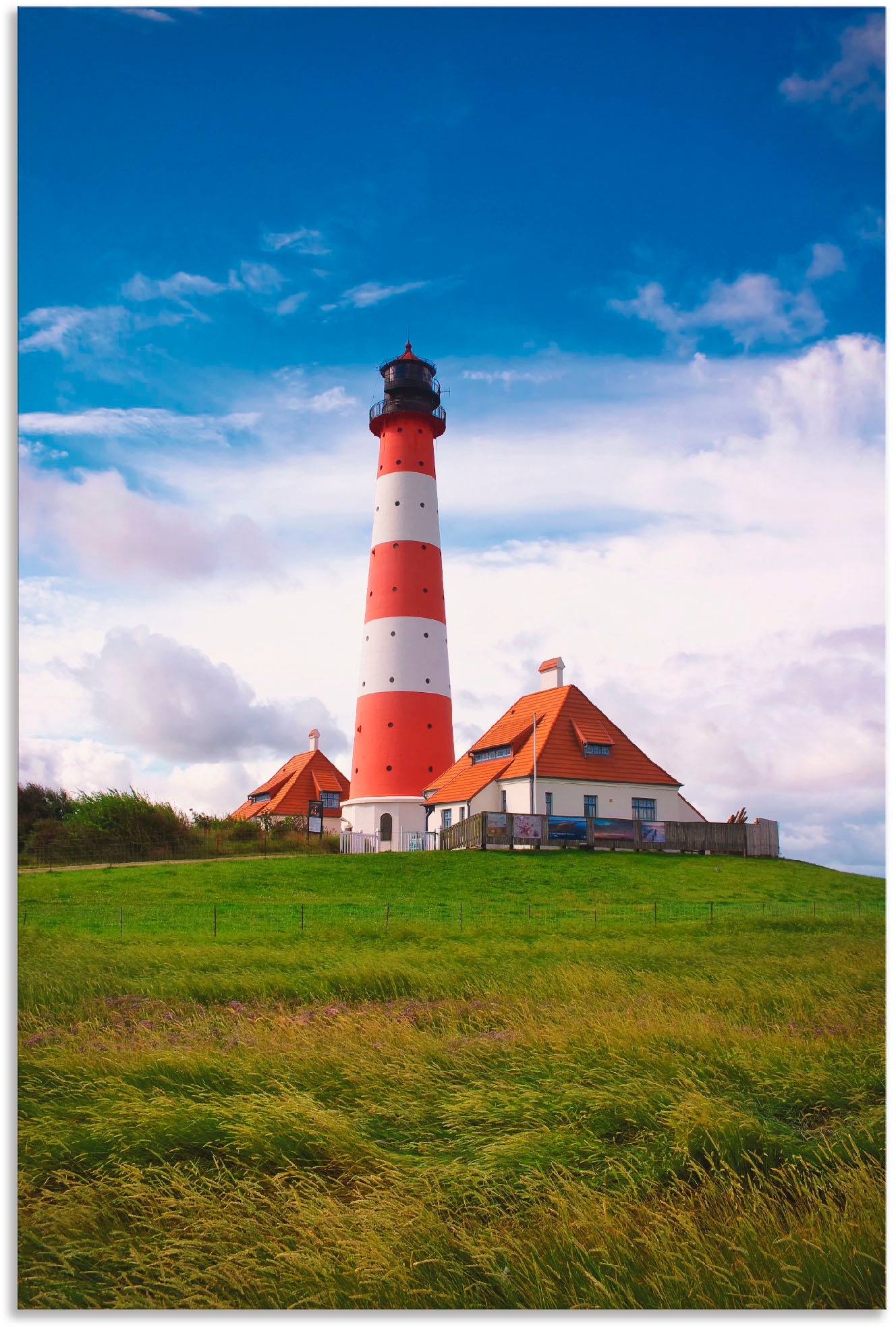 Image of Artland Alu-Dibond-Druck "Westerhever Leuchtturm" Gebäude 1 Stk. tlg. für Innen- und Aussenbereich geeignet, Outdoorbild