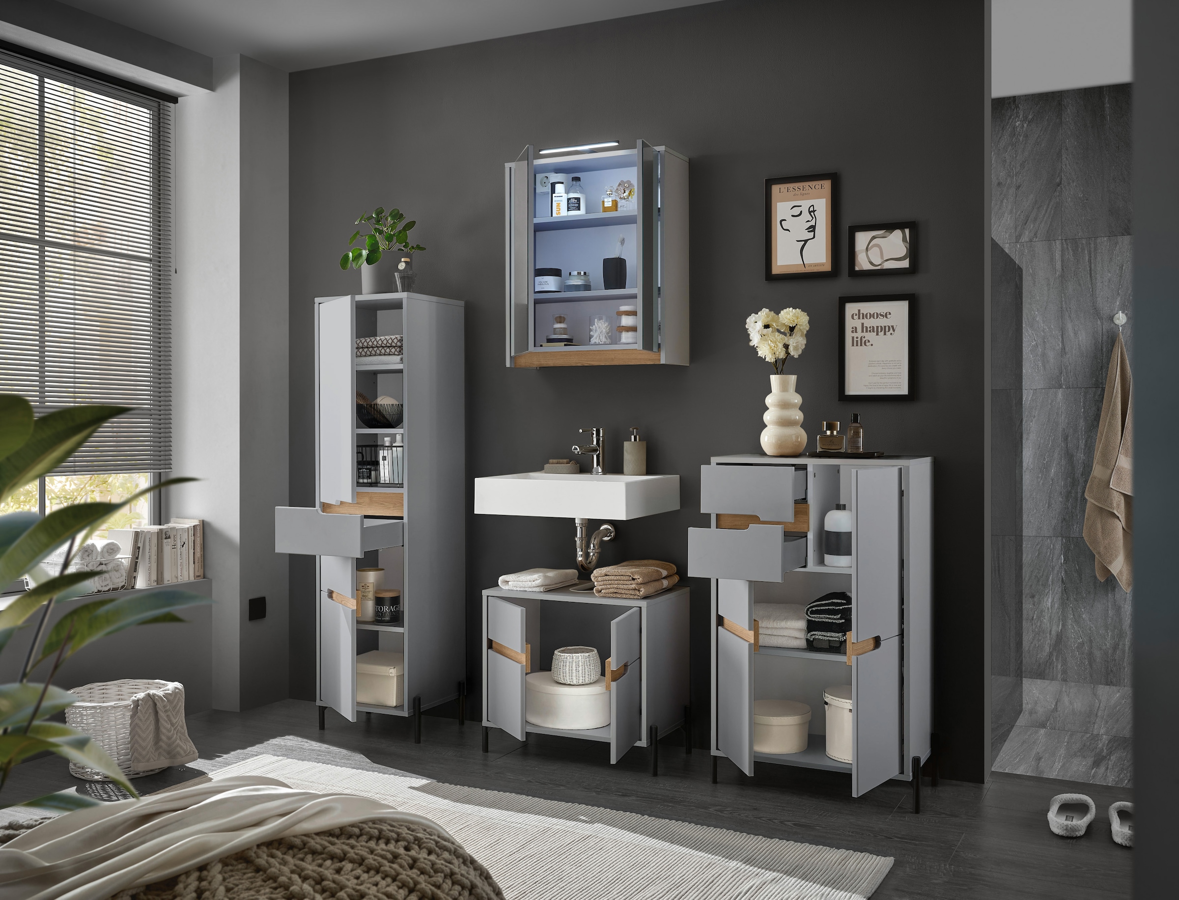 BASIC by Balculina Armoire haute »Avanto 40x155x35 cm« 1 cuis tlg. largeur 40 cm, fermeture douce pour portes, FSC-Mix 70%