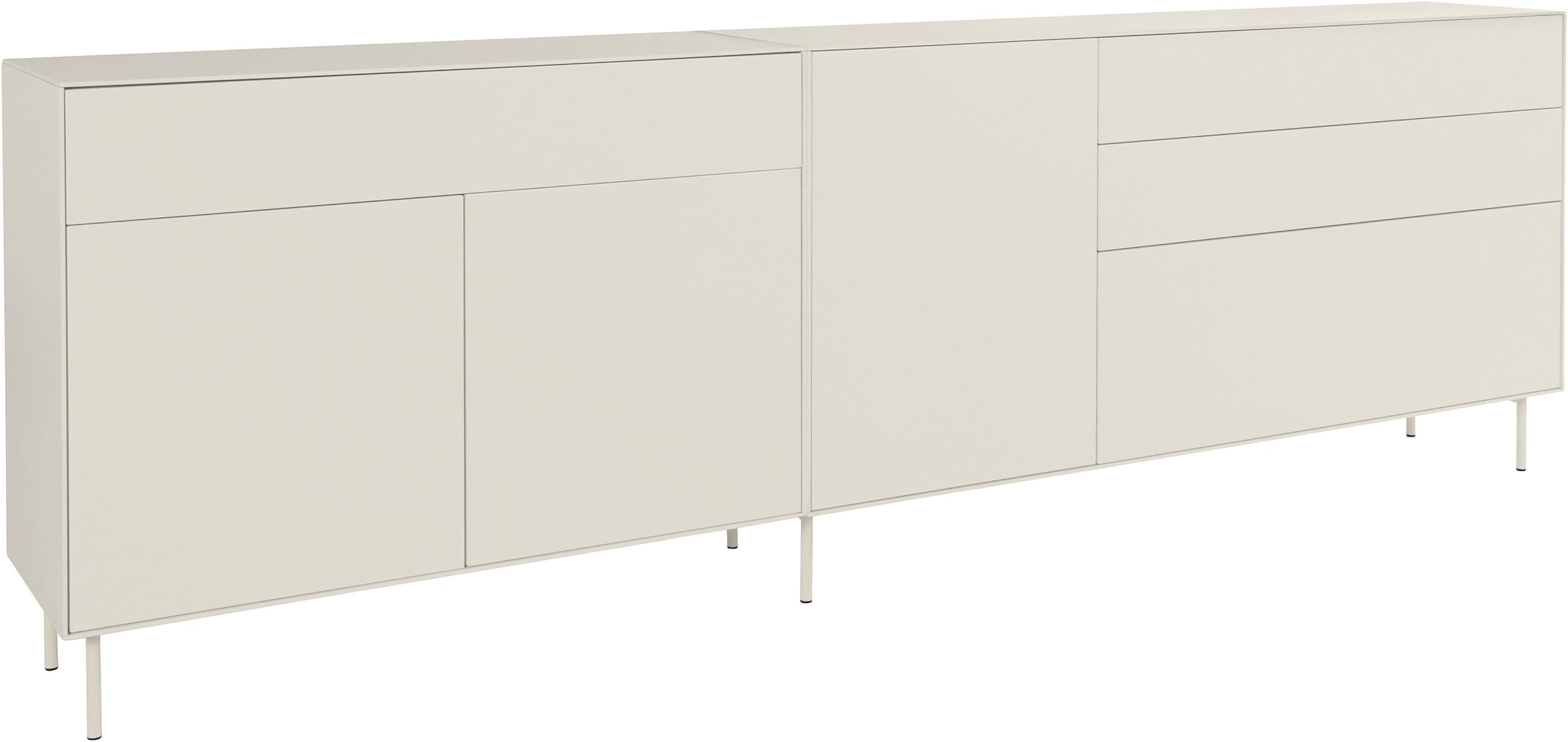 LeGer Home by Lena Gercke Sideboard »Essentials«, (2 St.), Breite: 279cm, MDF lackiert, Push-to-open-Funktion