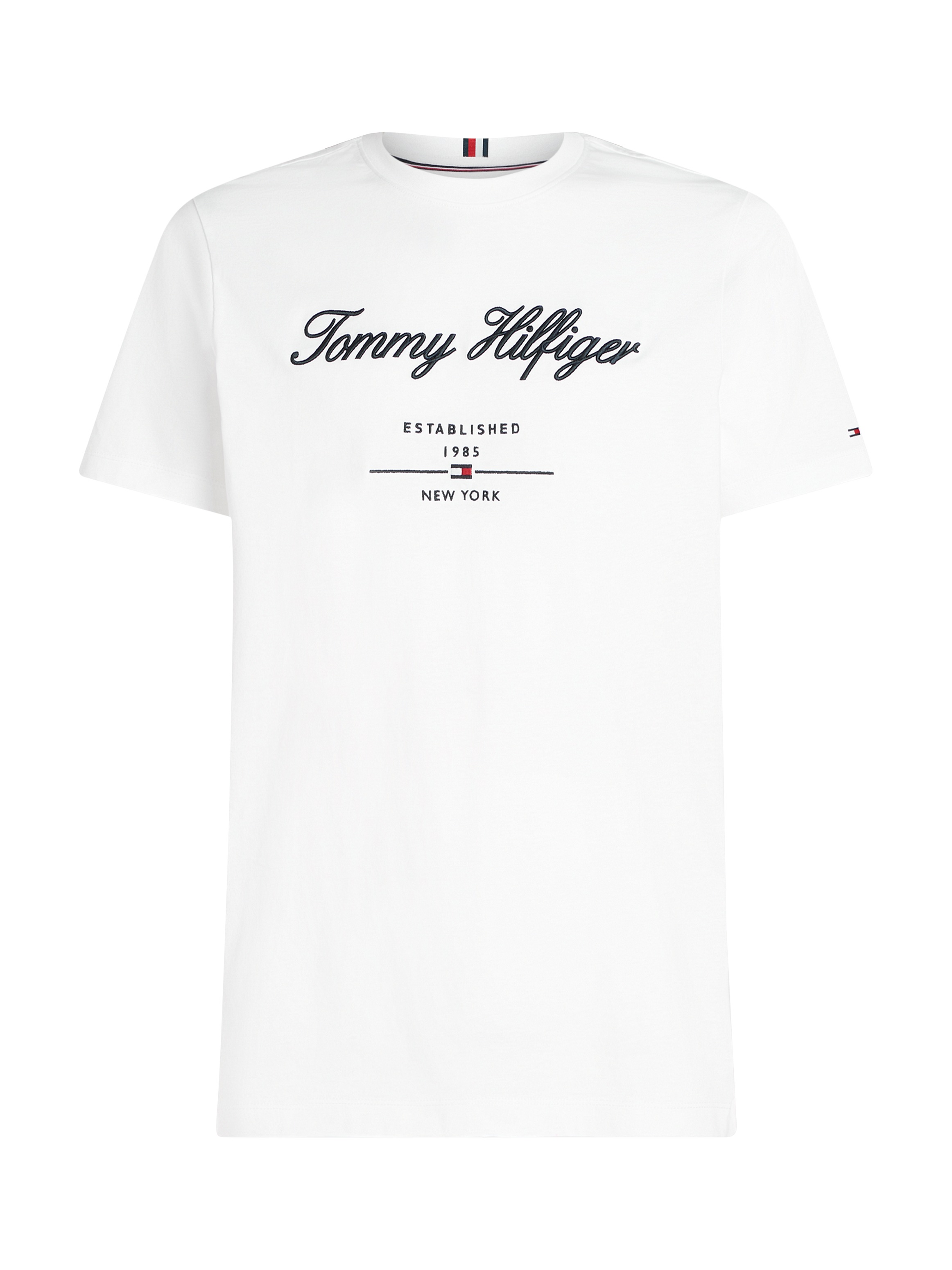 Tommy Hilfiger T-shirt »SCRIPT LOGO TEE« mit aufgesticktem Logo