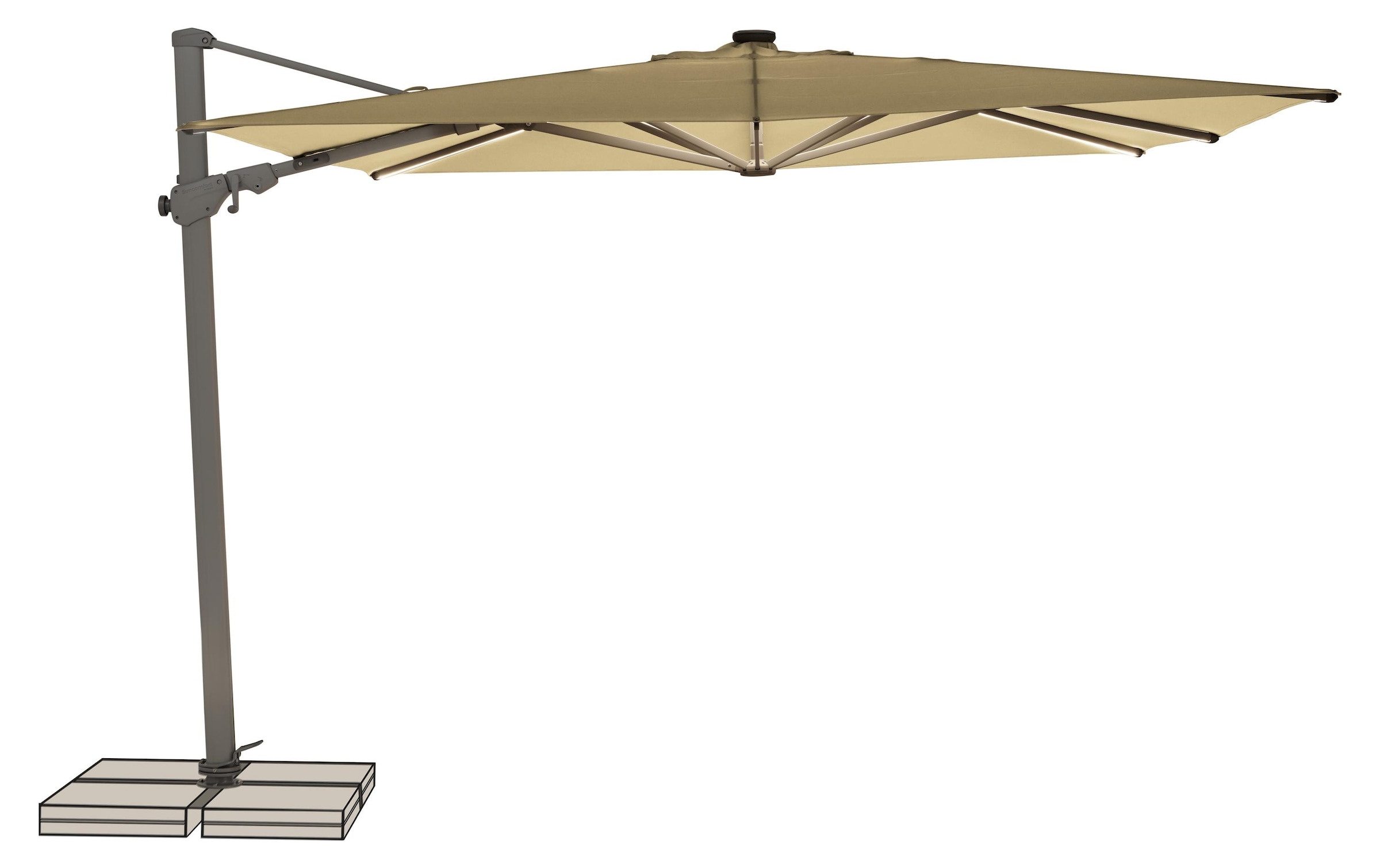 Sonnenschirm »Suncomfort by Glatz Varioflex Solar LED, 300 x 300 cm«