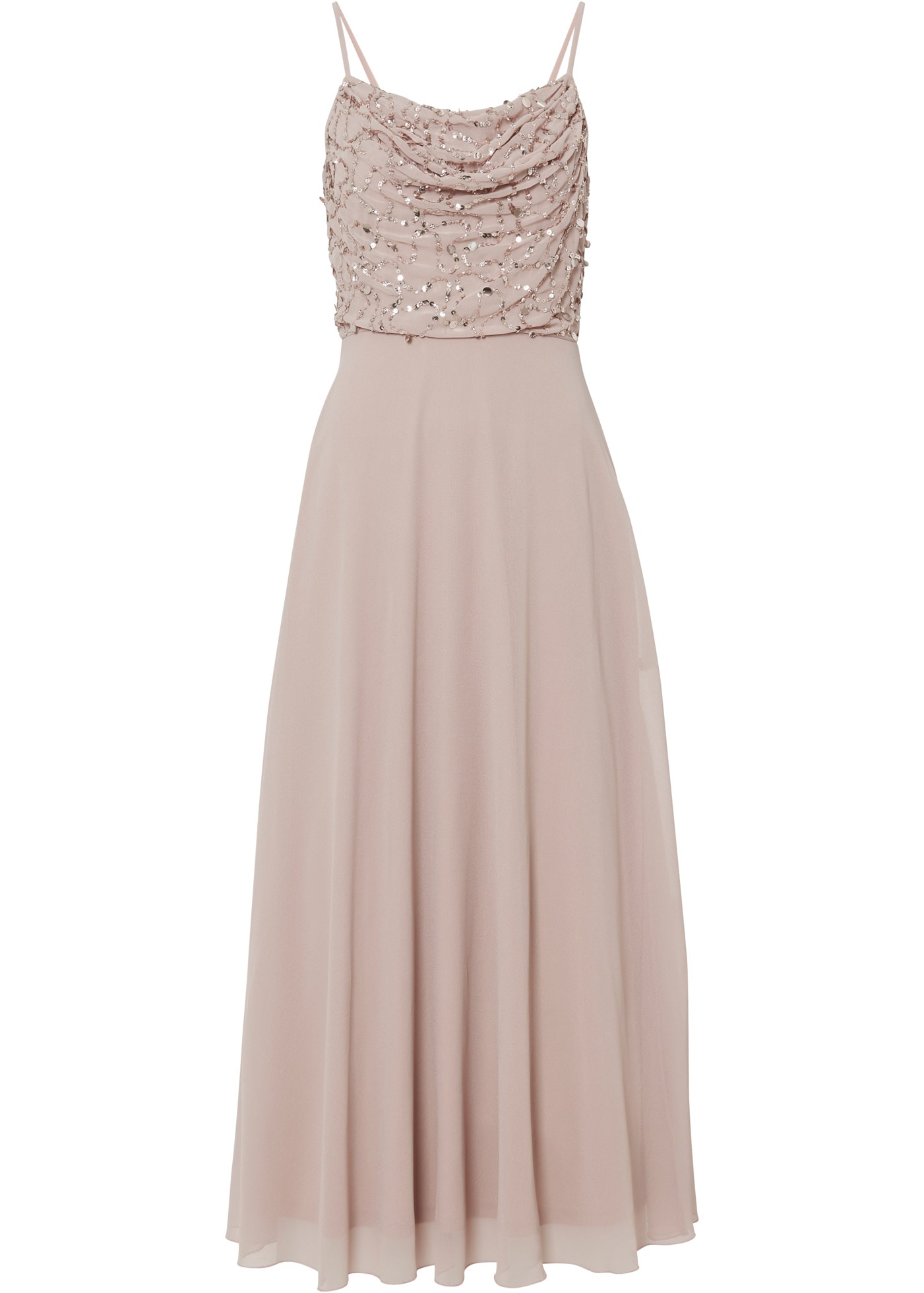 bonprix Trägerkleid »Trägerkleid mit Paillettenstickerei« Trägerkleid mit Paillettenstickerei
