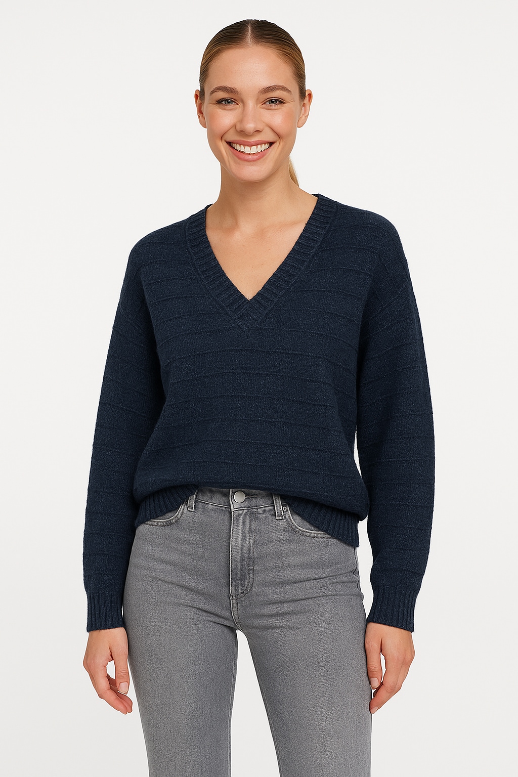 Image of Vero Moda Strickpullover "VMBOOM STRUCTURE LS V-NECK PULLOVER BOO"