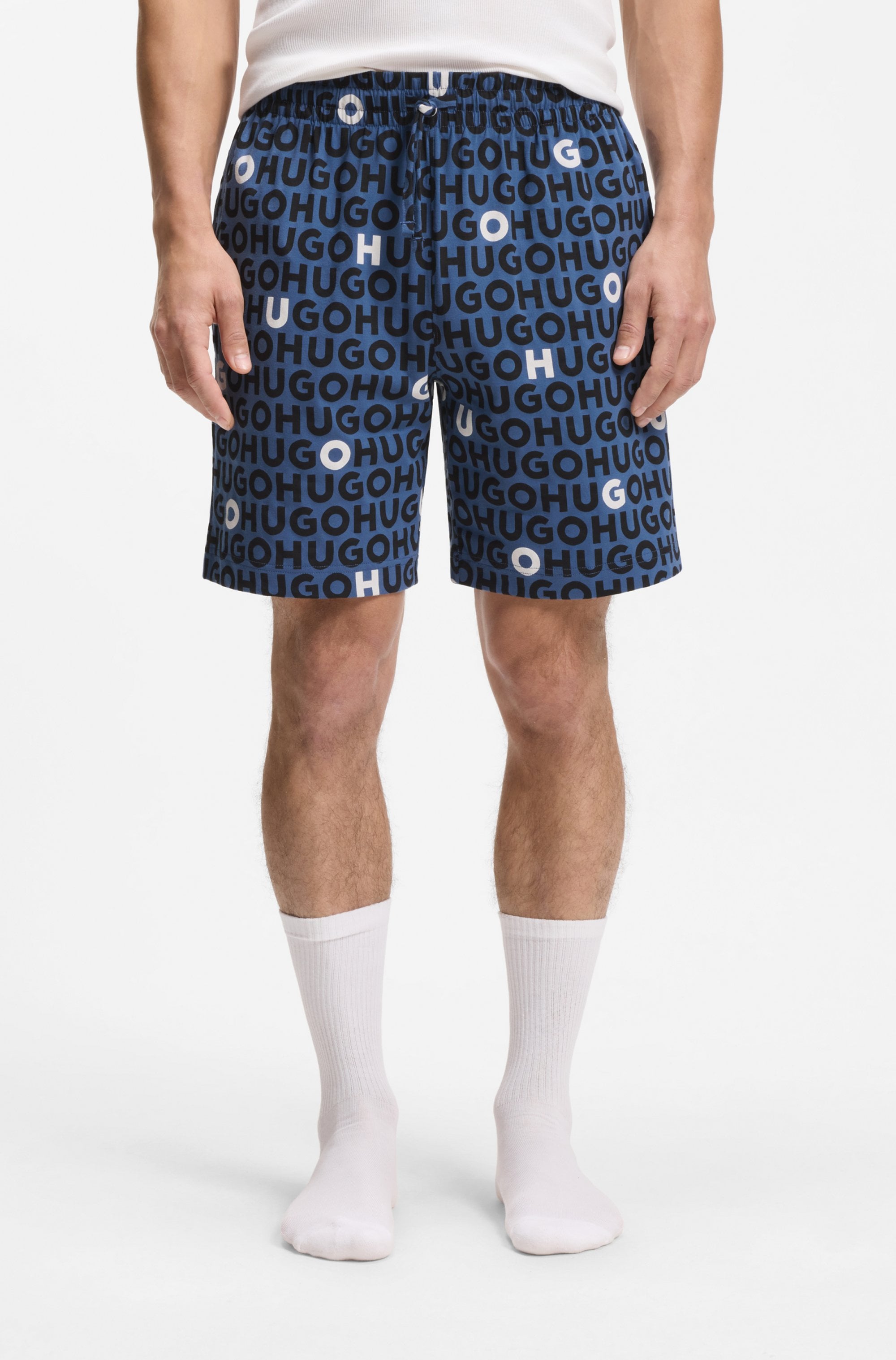Image of HUGO Underwear Schlafshorts "TORTUGA" Allover Print, Straight, elastischer Bund