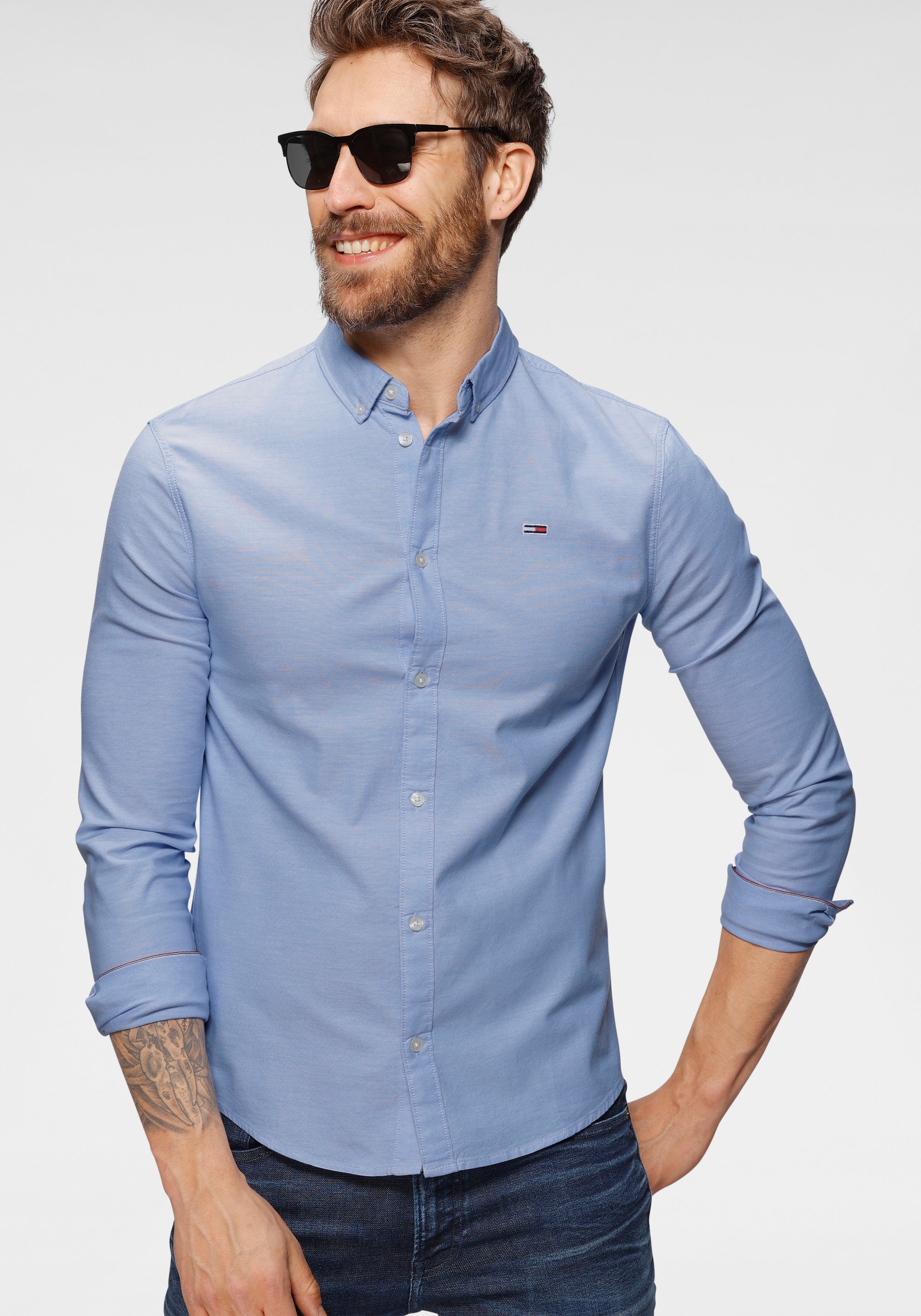 Image of Tommy Jeans Langarmhemd »TJM SLIM STRETCH OXFORD SHIRT« bei Ackermann Versand Schweiz