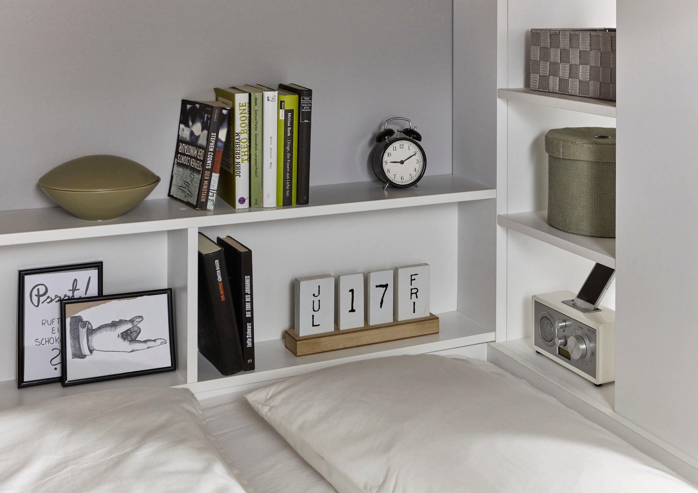 Relita Lit superposé 2 couchages, armoire, étagères et tiroir-lit