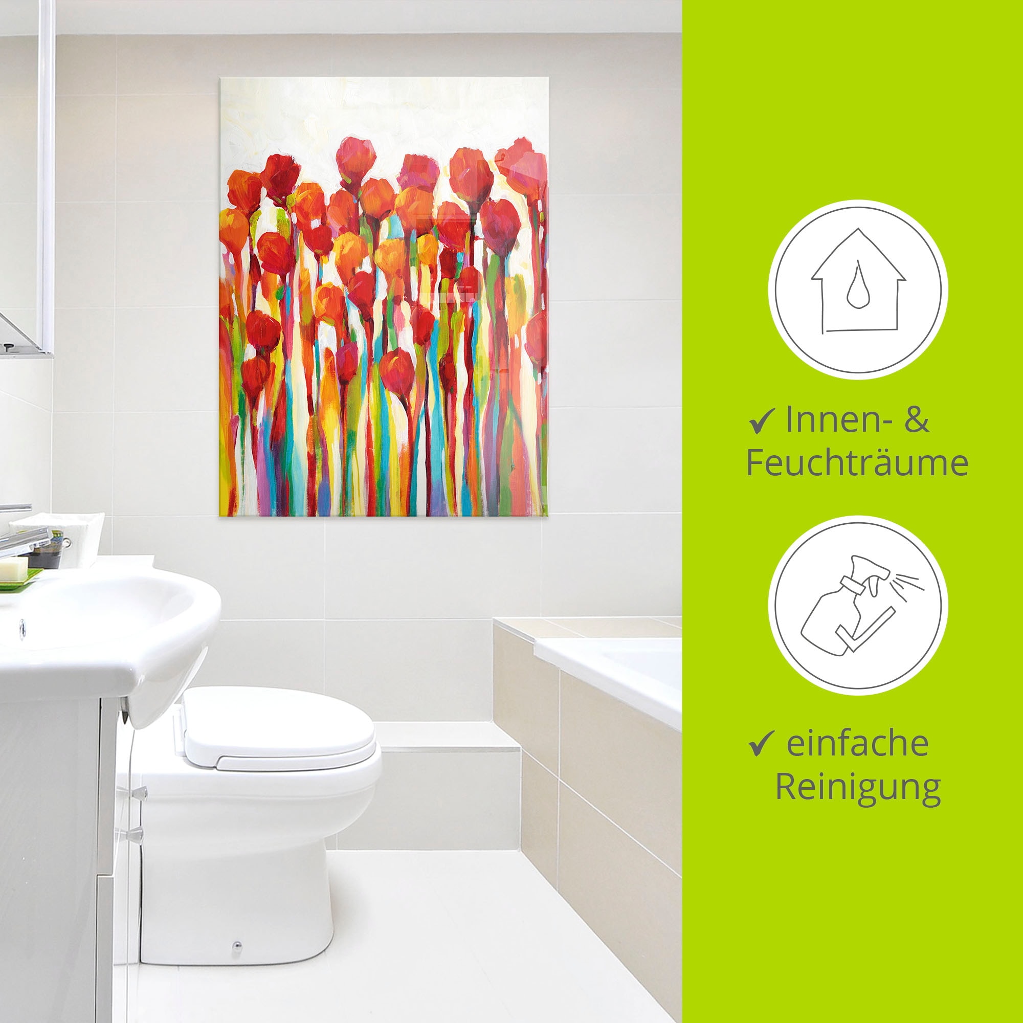 Artland Glasbild »Strotzen mit Farben I« Blumenwiese 1 Stk. tlg. in verschiedenen Grössen