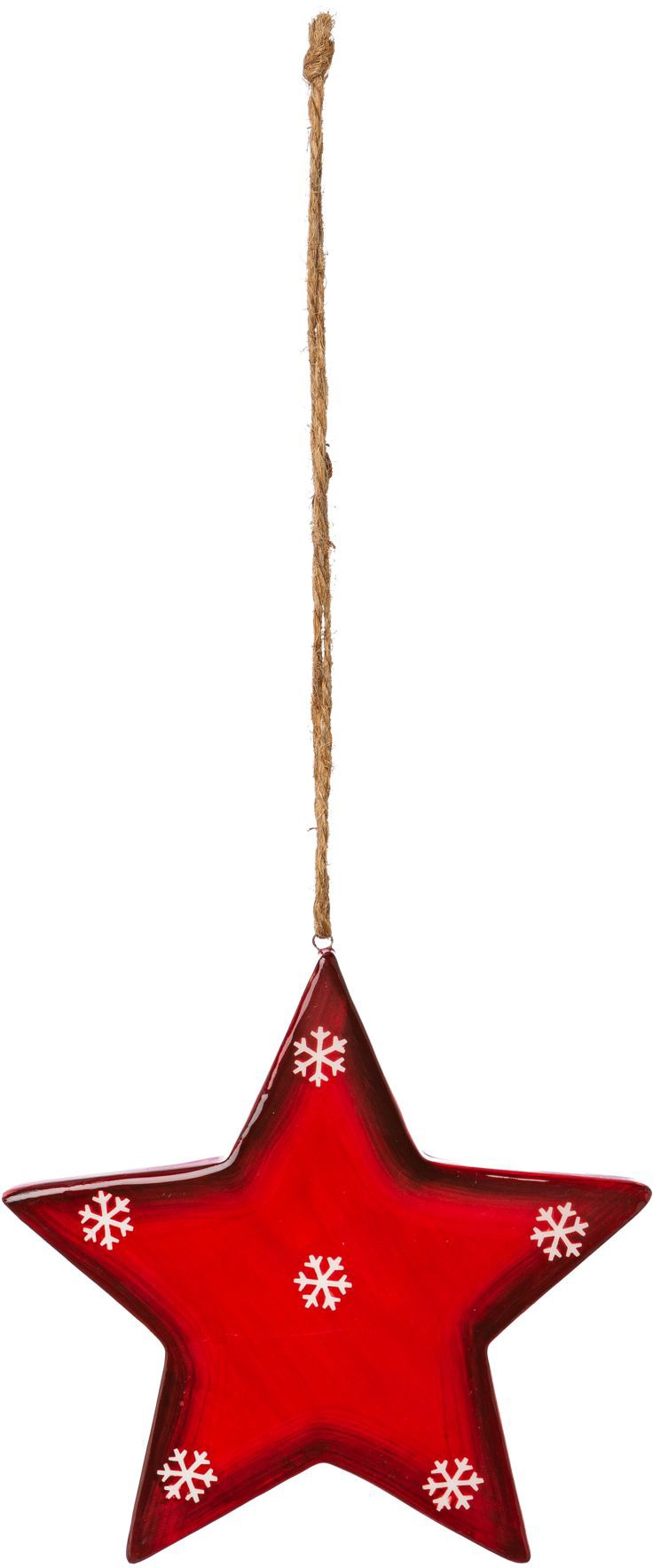 Creativ deco Dekostern »Weihnachtsstern, Weihnachtsdeko rot, Christbaumschmuck«, (6 St.), mit Schneeflocken-Design