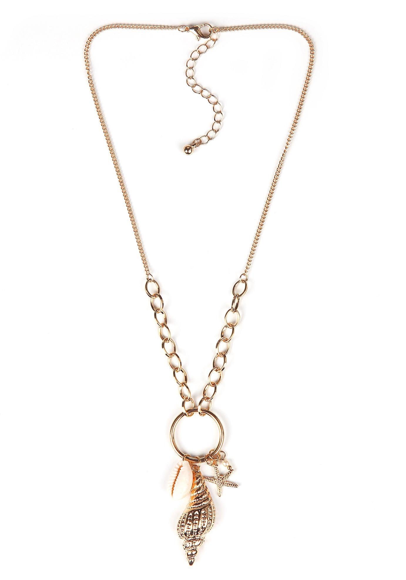 Kette mit Anhänger »Kreisanhänger mit Muscheln und Seestern«