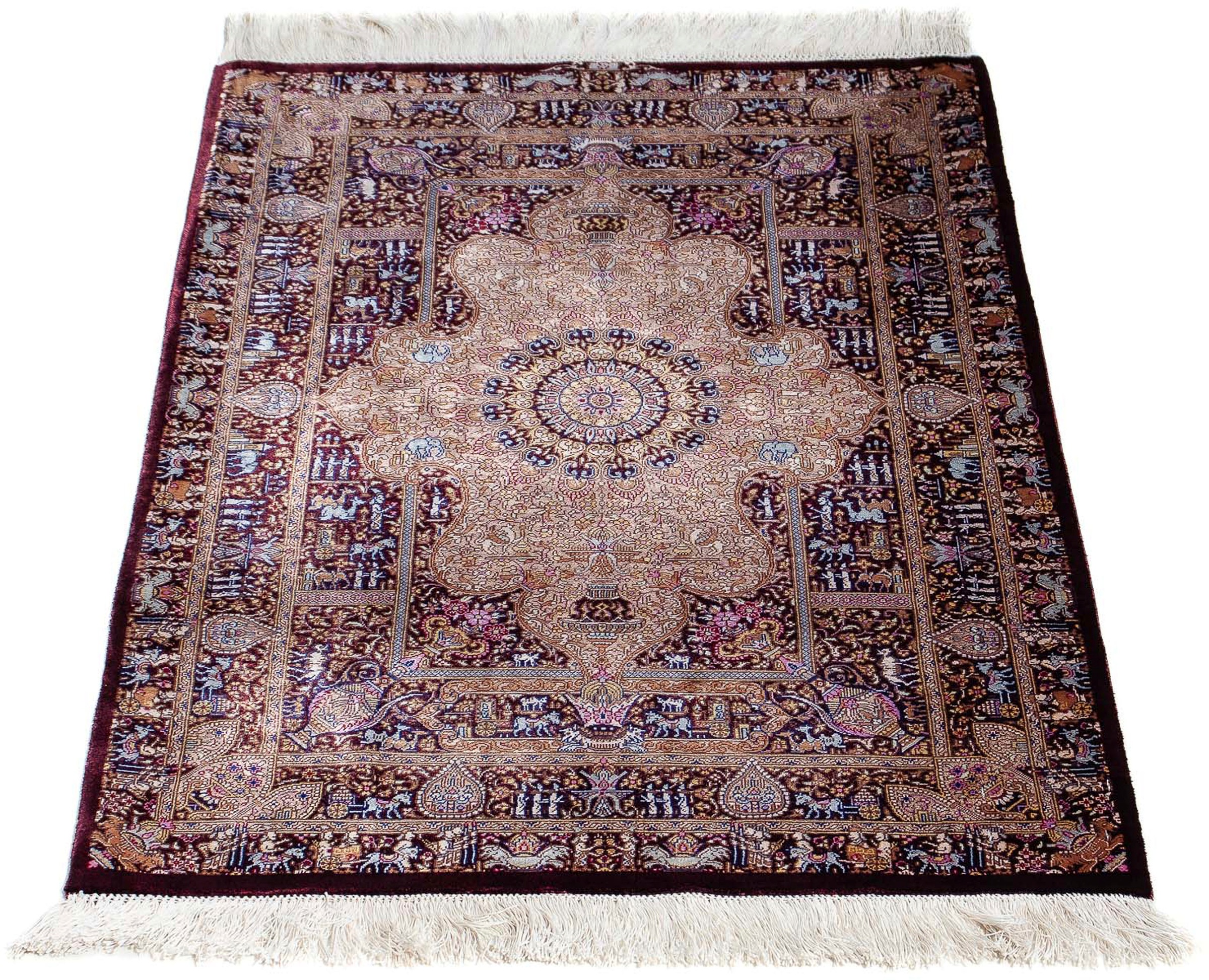 Image of morgenland Orientteppich »Perser - Ghom - 90 x 62 cm - dunkelblau«, rechteckig, 10 mm Höhe, Wohnzimmer, Handgeknüpft, Einzelstück mit Zertifikat bei Ackermann Versand Schweiz