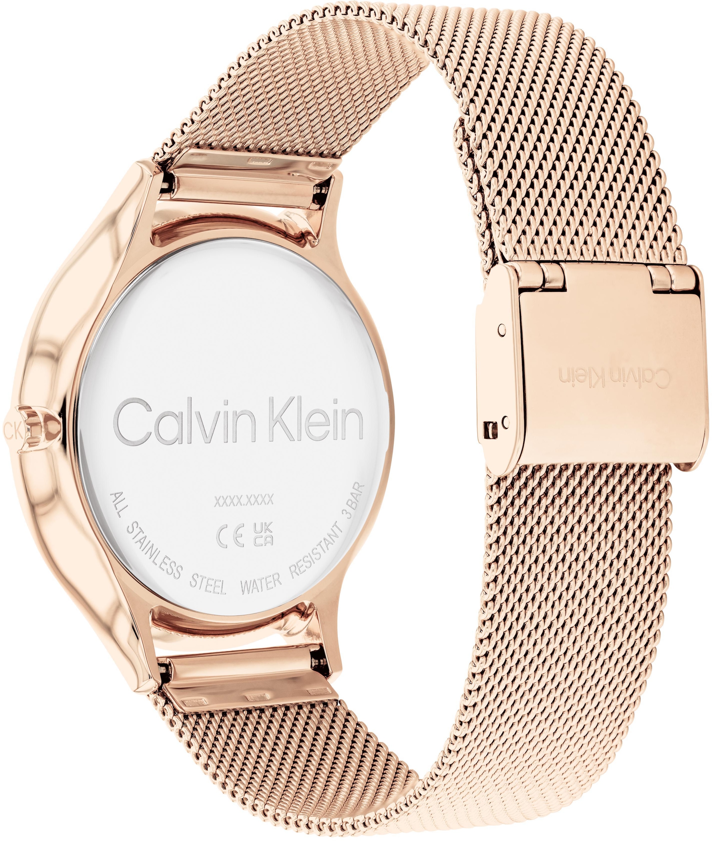 Calvin Klein Quarzuhr »Timeless 2H, 25200002«, Armbanduhr, Damenuhr, Mineralglas, Edelstahlarmband