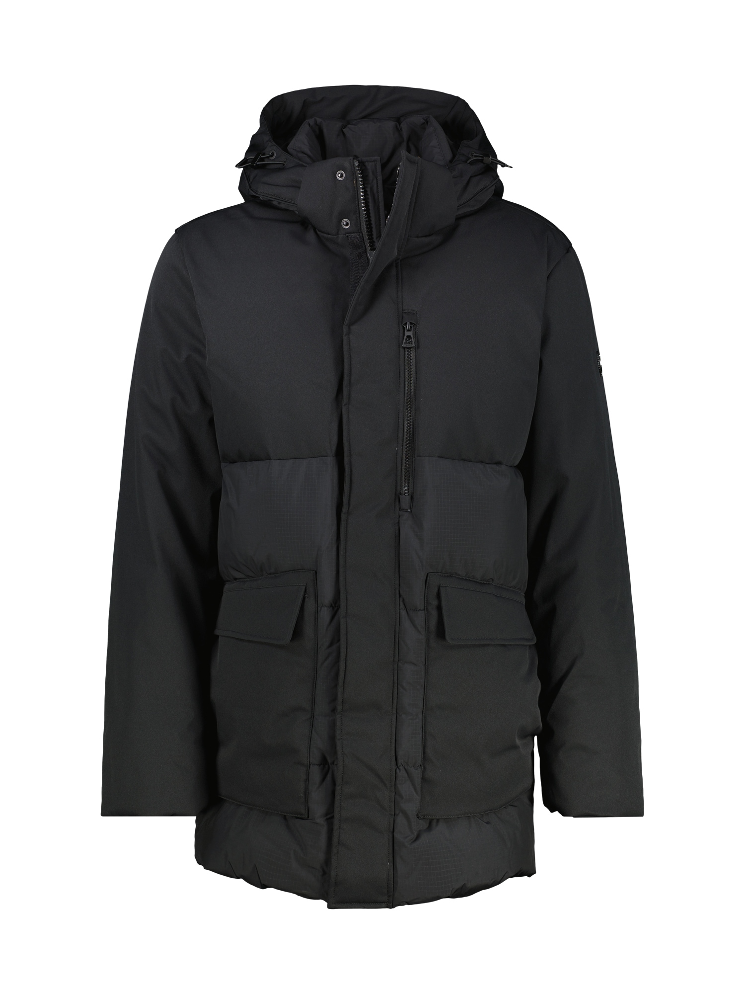 LERROS Parka »LERROS Funktionsparka in Shell-Materialmix, dick gefüttert« mit Kapuze Wasser- und windabweisend, atmungsaktiv