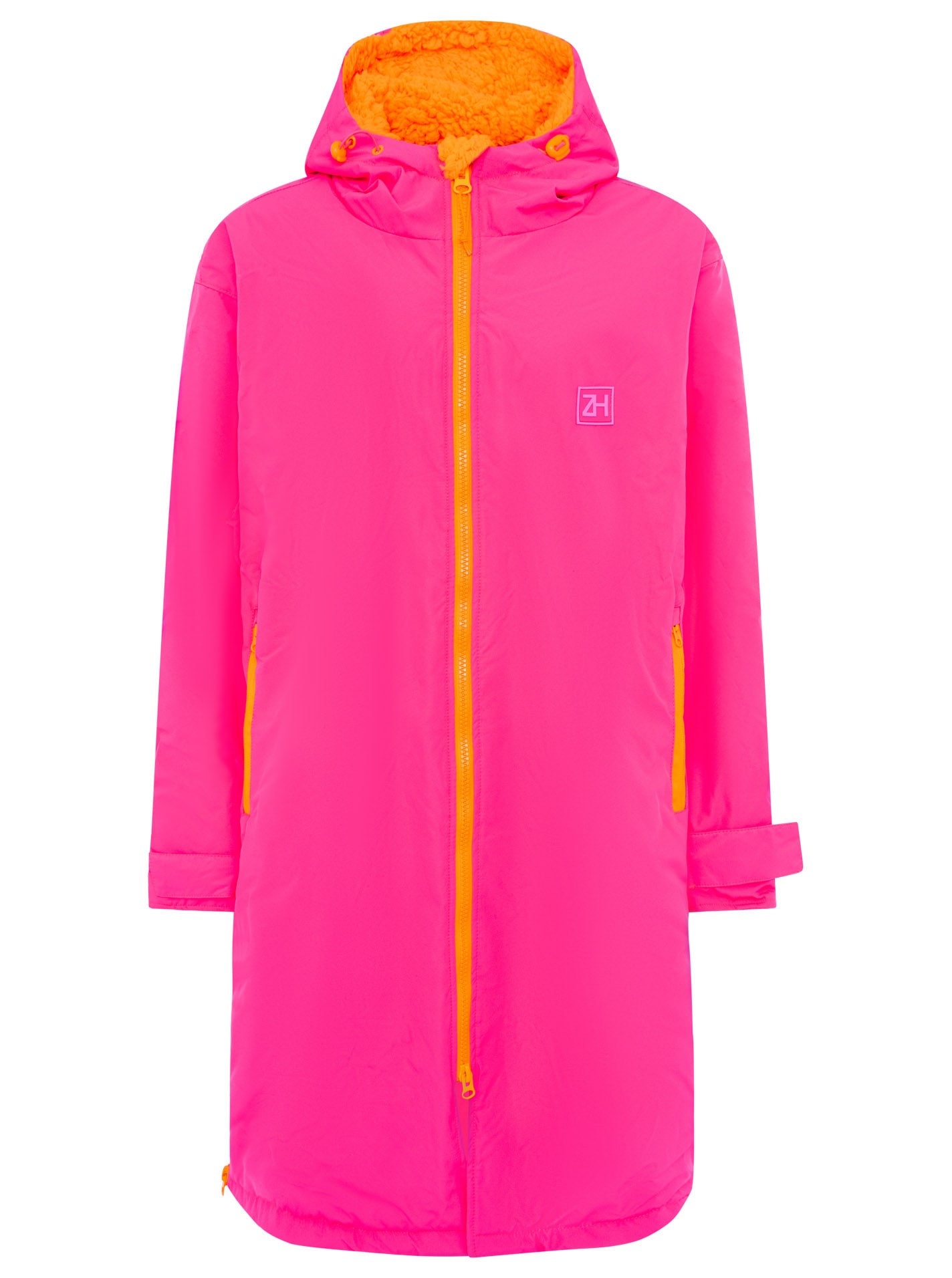 Zwillingsherz Manteau court »"Oversize Windjacke ZH"« poches latérales, capuche, fermeture éclair, doublure teddy, oversize