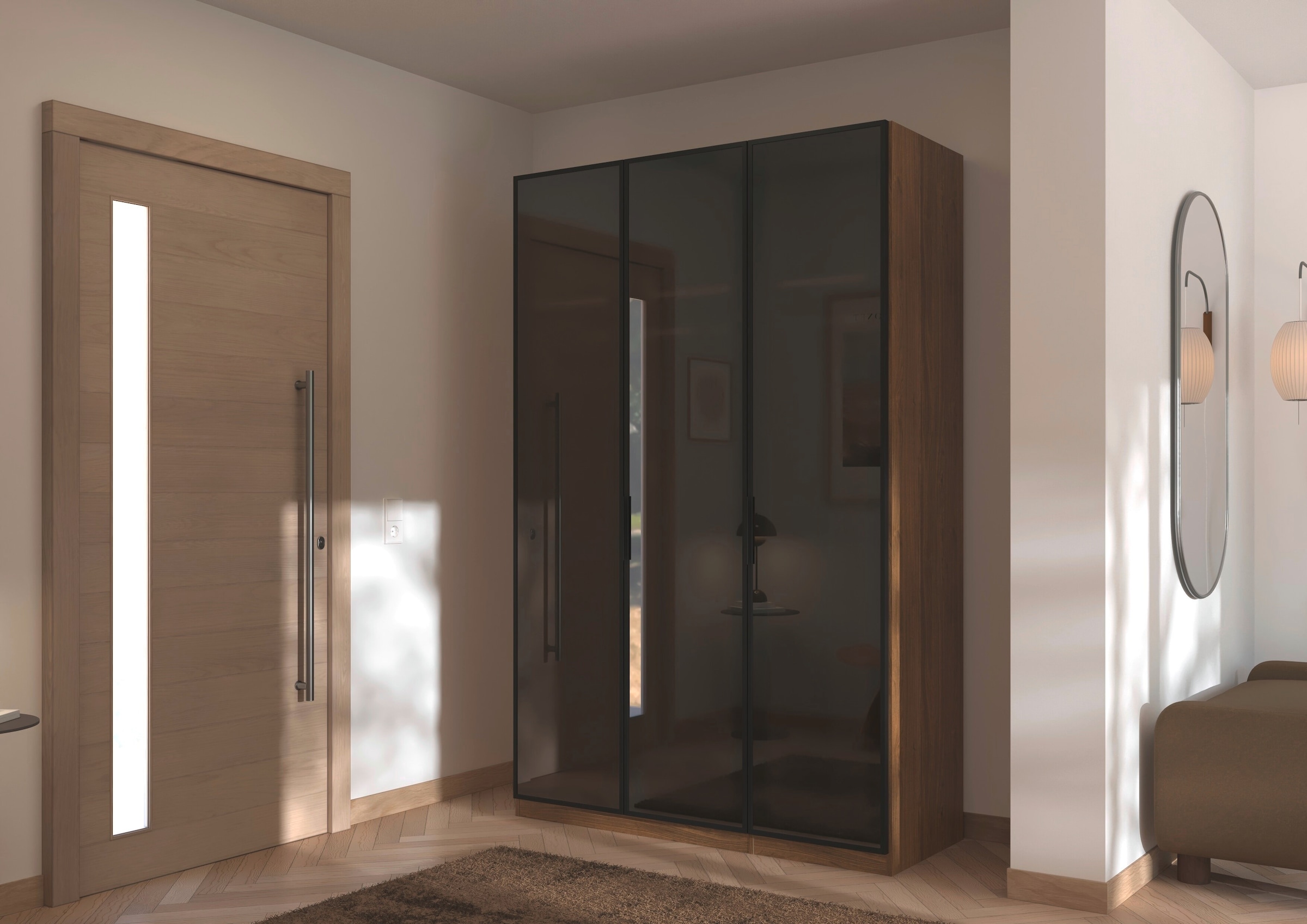 GOODproduct Kleiderschrank »Schrank Möbel Schlafzimmer Garderobe Mietswohnung WELTNEUHEIT NYLLA« PATENTIERTES SCHNELLMONTAGESYSTEM mit Glasrahmentüren MADE IN GERMANY