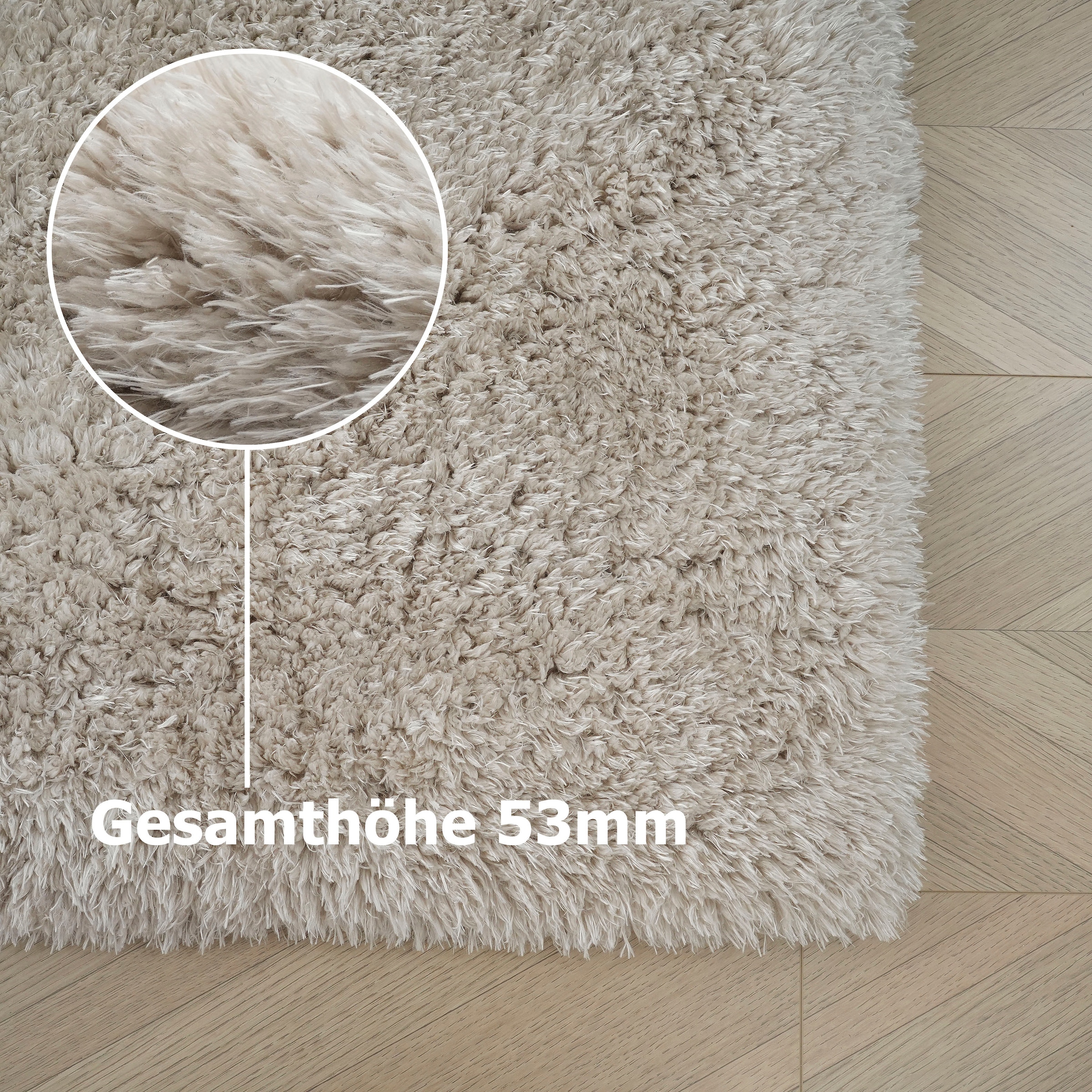 my home Hochflor-Teppich »Micro Shaggy, aus weicher Mikrofaser«, rechteckig, 53 mm Höhe, weich, flauschig, Uni-Farben, Wohnzimmer, Schlafzimmer, Kinderzimmer