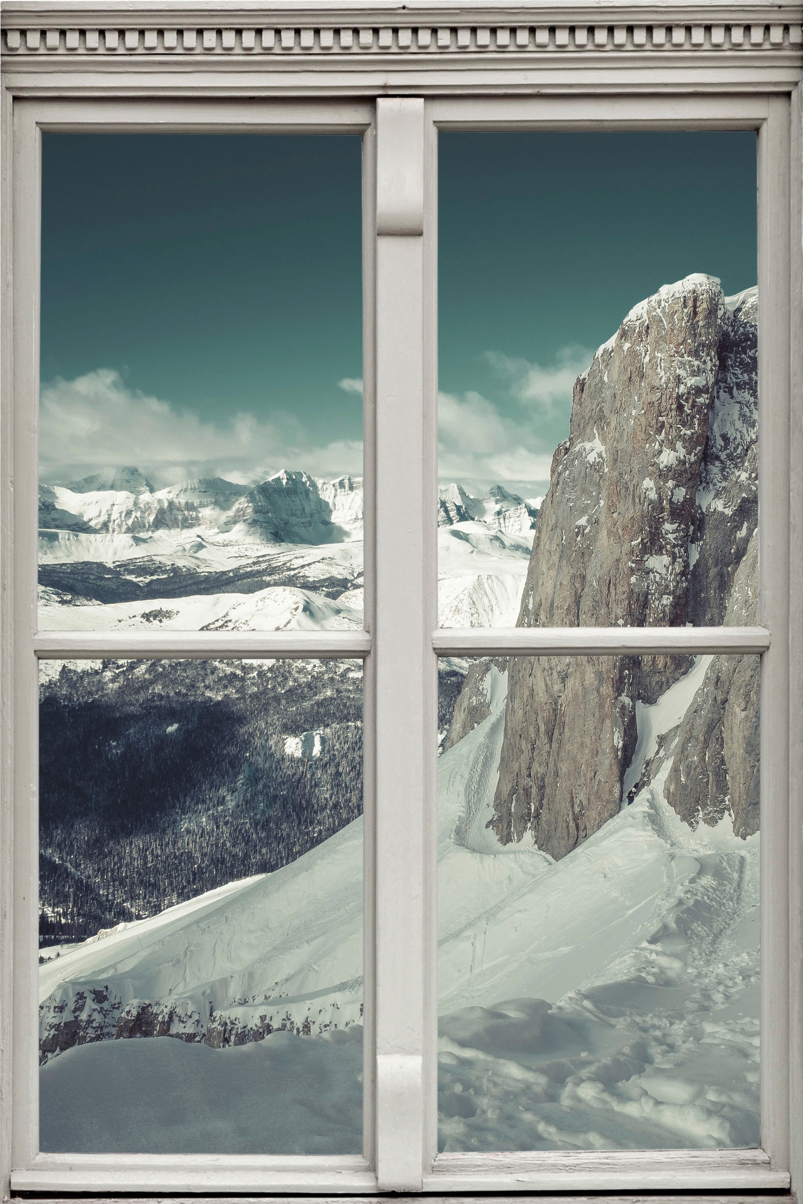 Image of queence Wandsticker "Schneeberge" Wandsticker, Wandbild, selbstklebend, 3D, Fenster