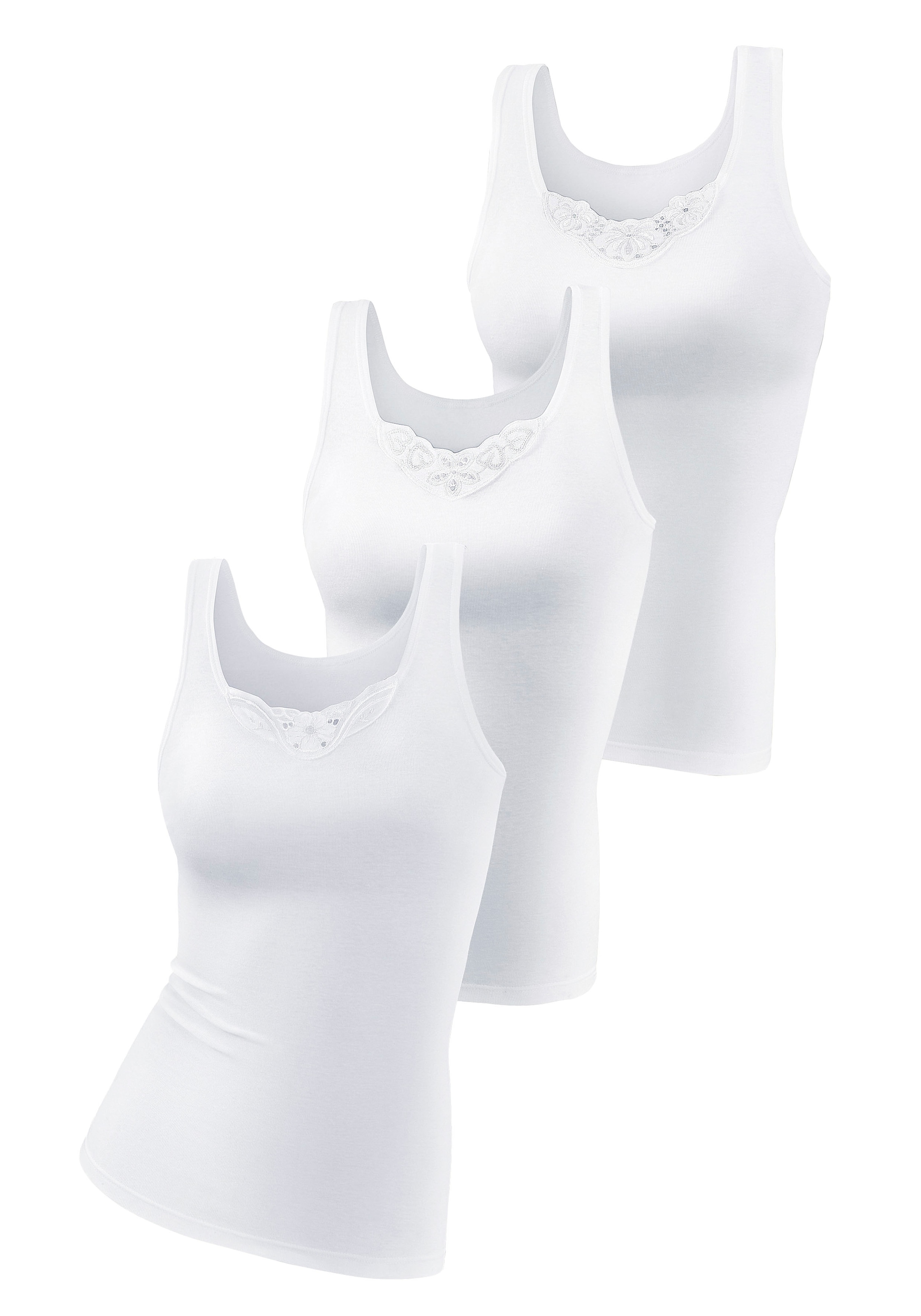 Image of petite fleur by Lascana Unterhemd 3er-Pack, aus reiner Baumwolle, Tanktop, Unterziehshirt