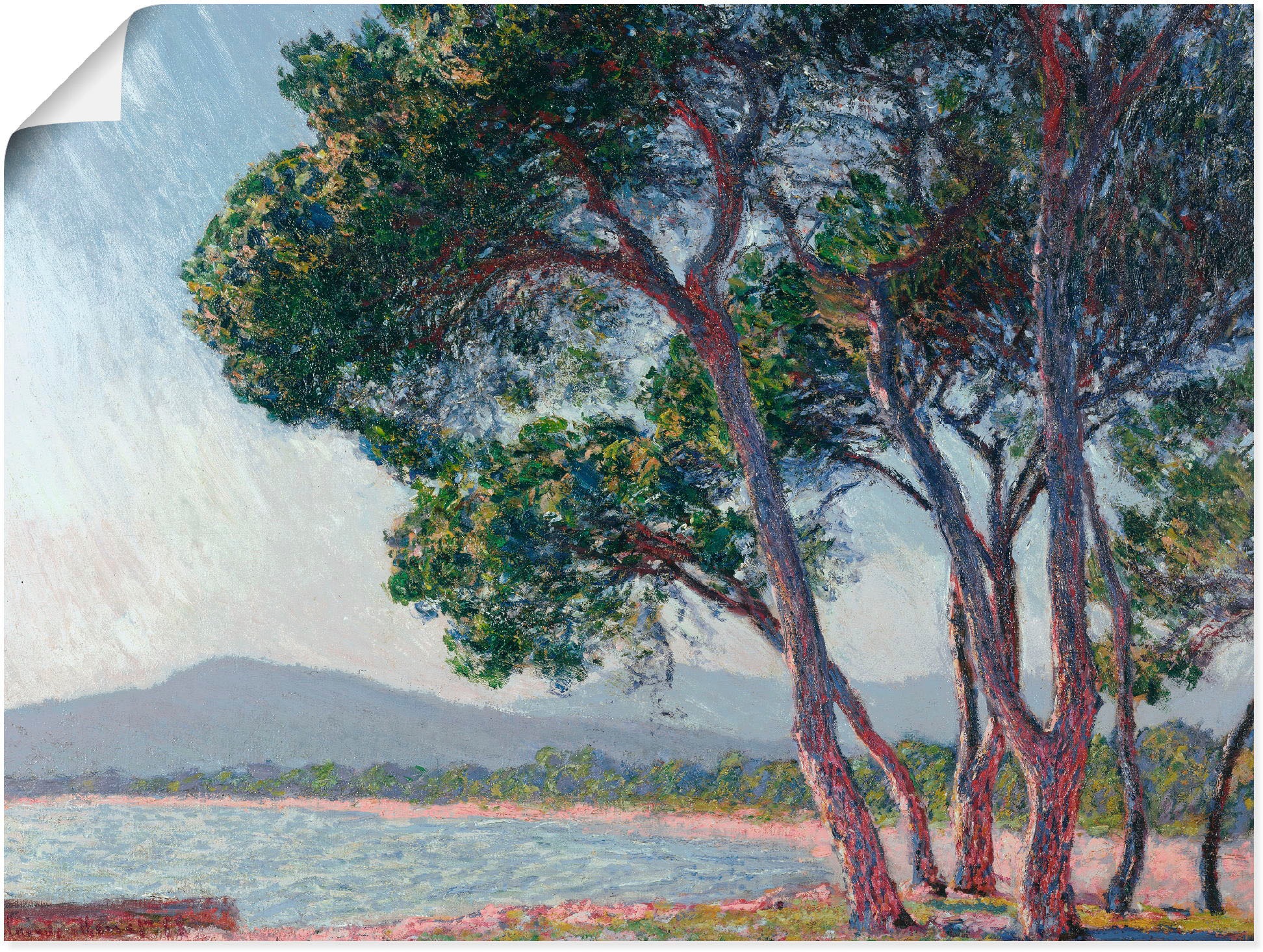 Image of Artland Wandbild »Der Strand bei Juan-les-pins. 1888«, Gewässer, (1 St.), in vielen Grössen & Produktarten -Leinwandbild, Poster, Wandaufkleber / Wandtattoo auch für Badezimmer geeignet bei Ackermann Versand Schweiz