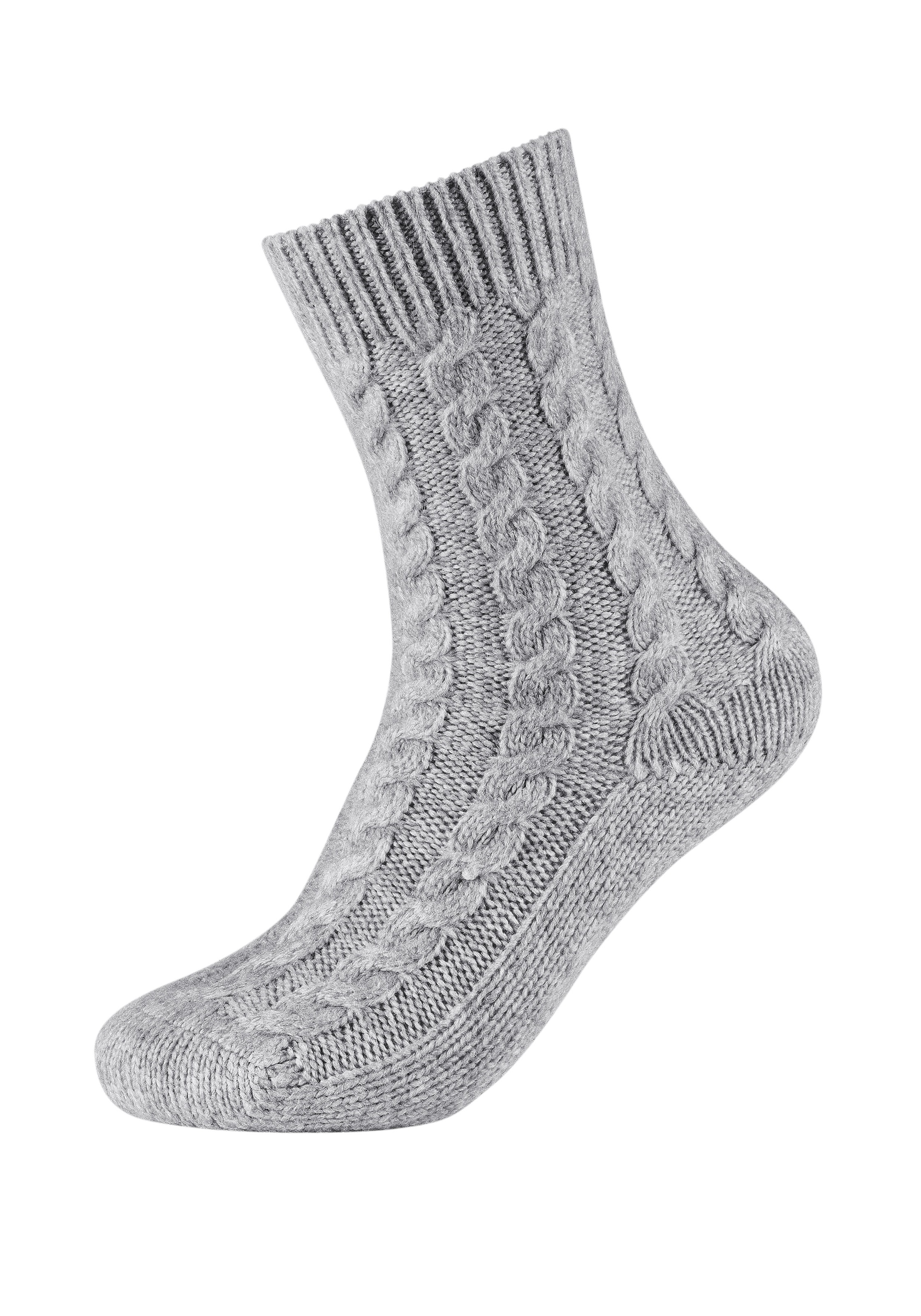 Camano Socken »warm & cozy«, (2 Paar), mit Zopfmuster, Rippenbündchen