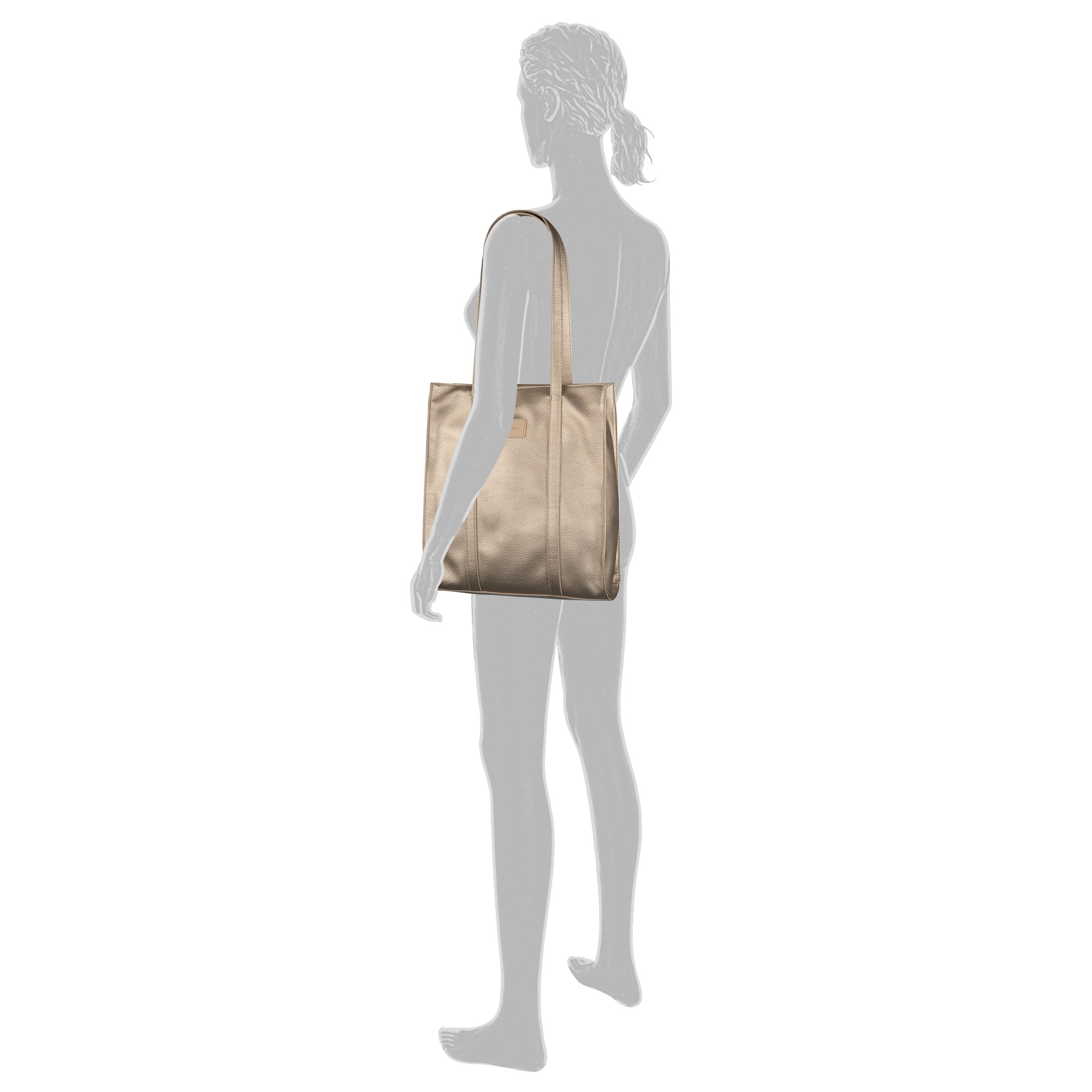 Gabor Shopper "Elfie" Damen Schultertasche mit einem Logo Rubber Patch