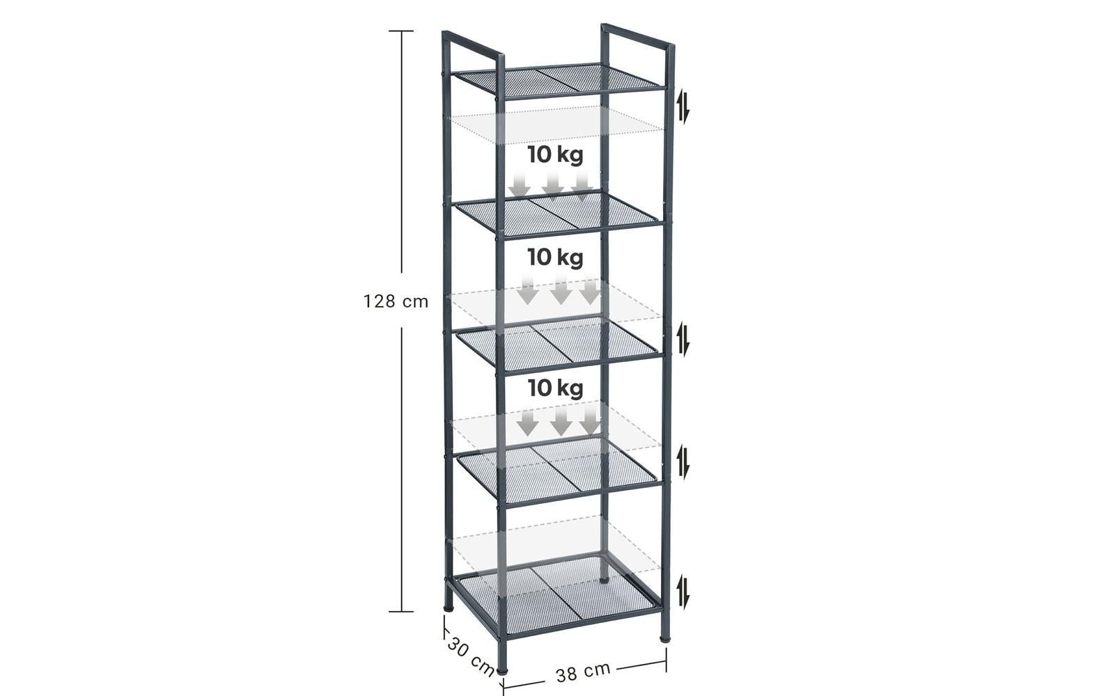 SONGMICS Étagère »mit 5 Ebenen 38 x 30 x 128 cm«