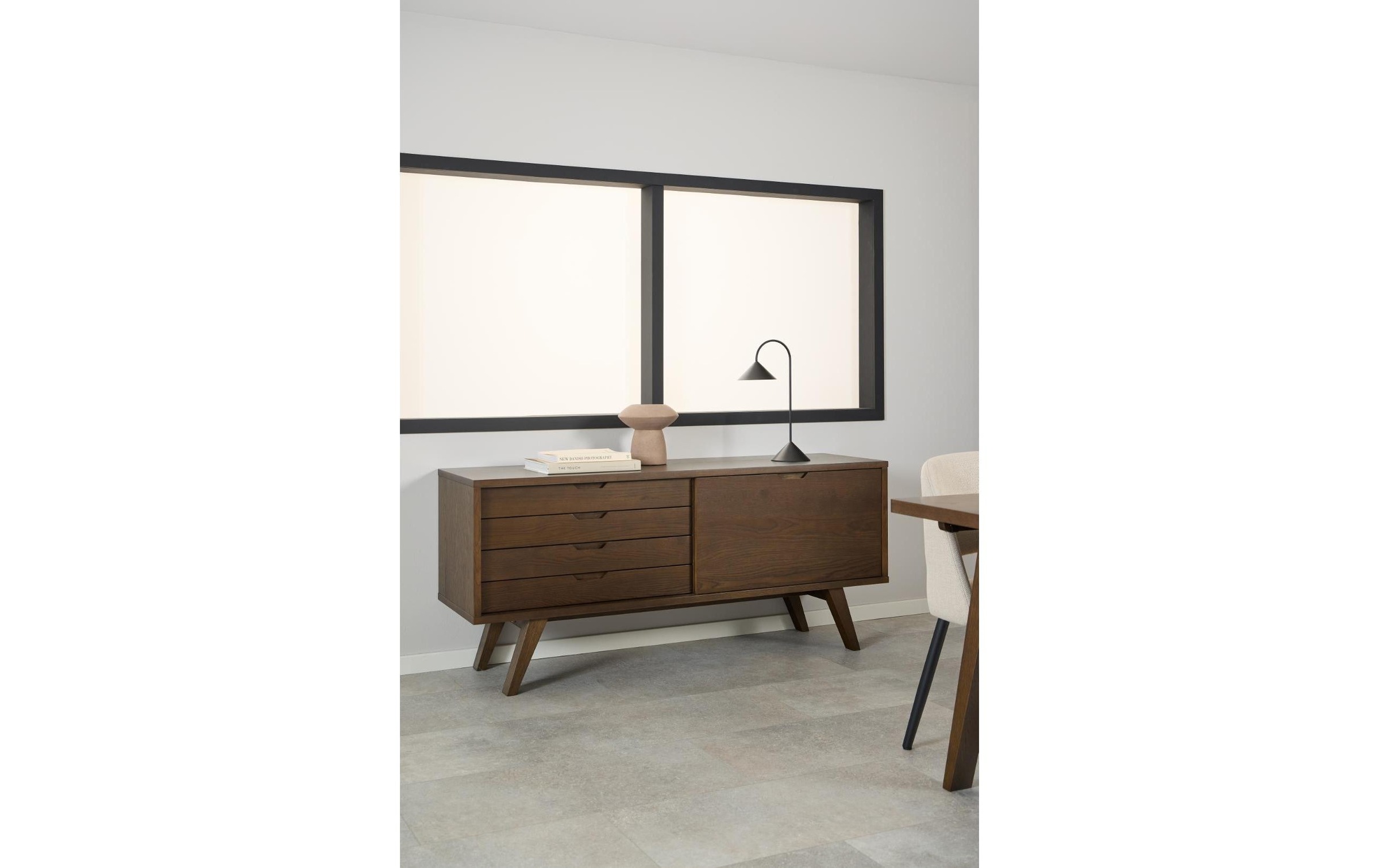 AC Design Sideboard »A-Line 160 x 45 x 72 cm« Elegante Anrichte in weiss pigmentierter Eiche