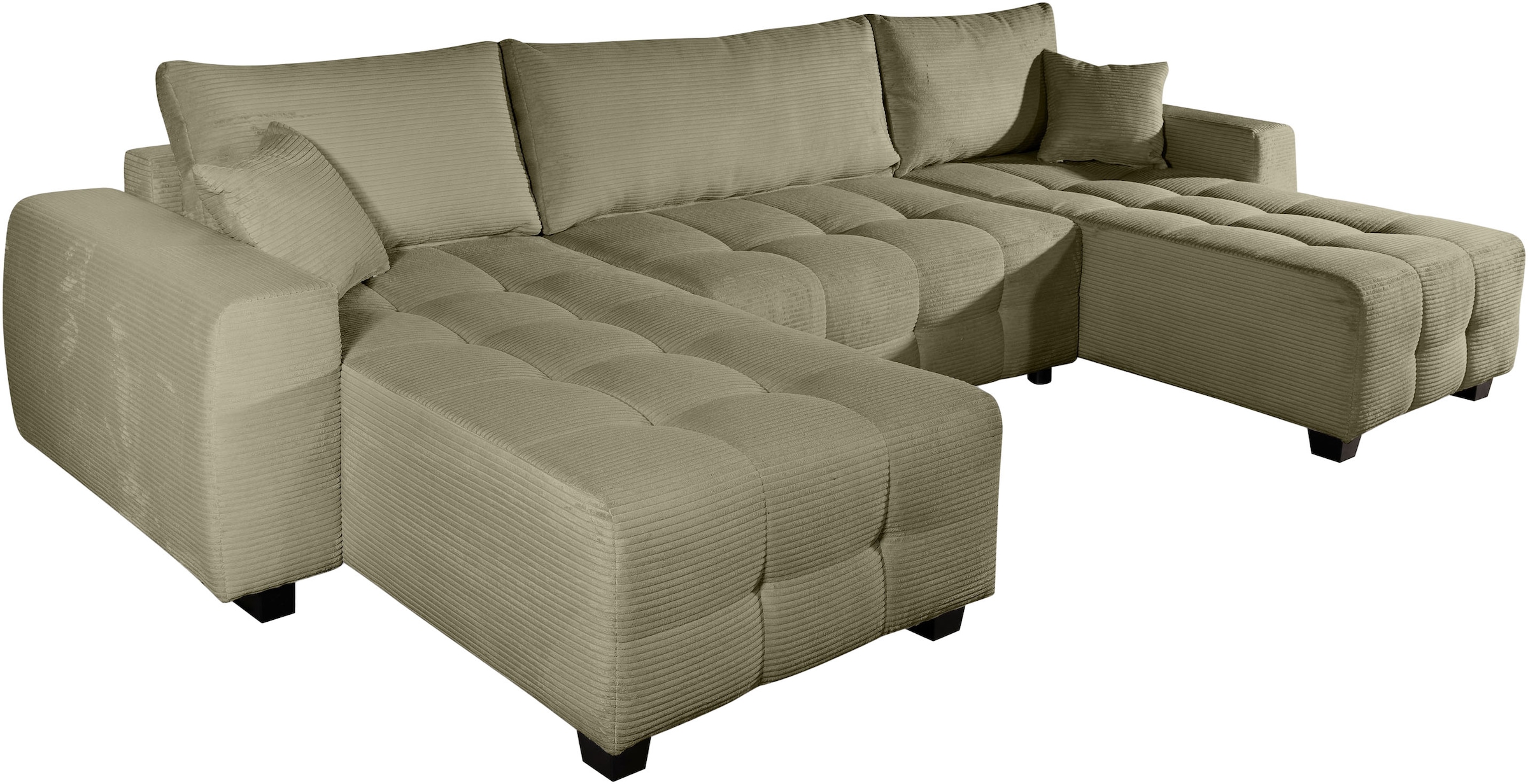 GOODproduct Wohnlandschaft »Bella U-Form, B: 314 cm, inkl. Schlaffunktion, auch in Cord« inkl. Bettkasten, Bonellfederkern, extra grosse Liegefläche: 269x135cm