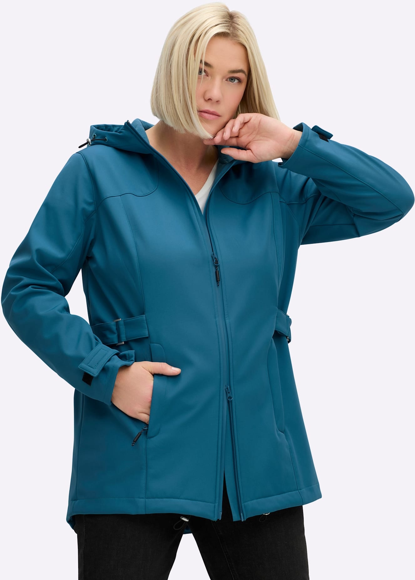 Sheego Softshelljacke mit Kapuze