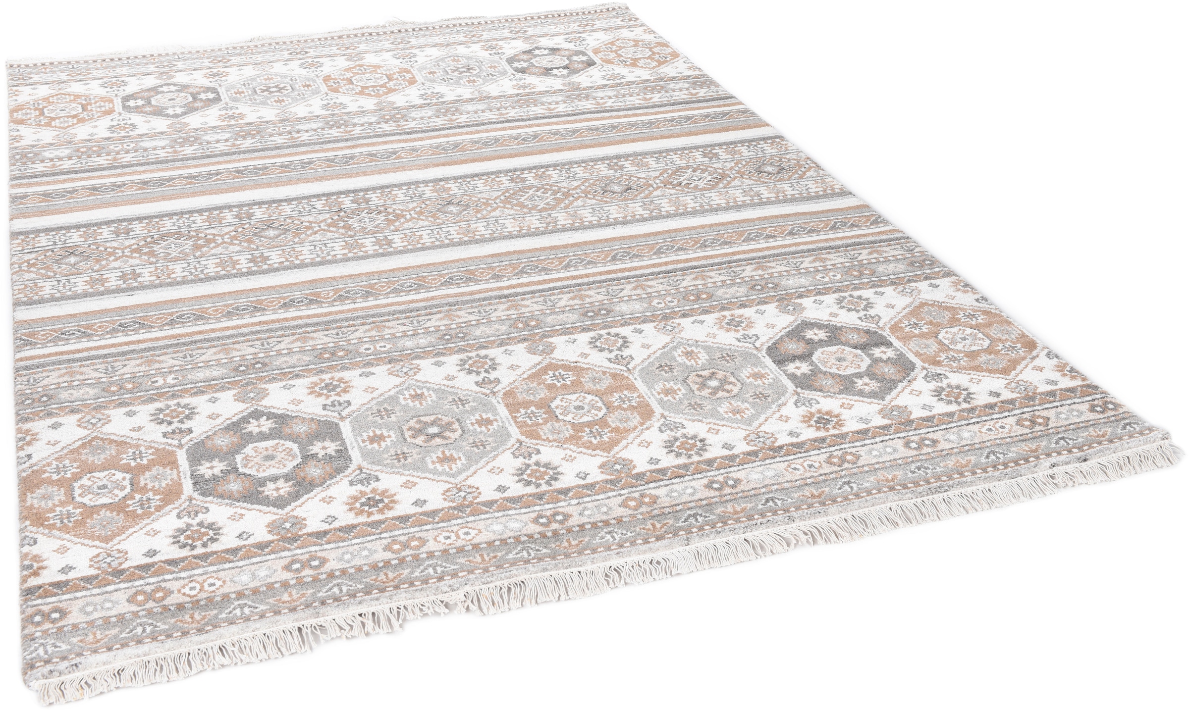 Image of THEKO Wollteppich "Imperial Schaal - 1719" rechteckig 10 mm Höhe reine Wolle, handgeknüpft, mit Fransen, auch als Läufer