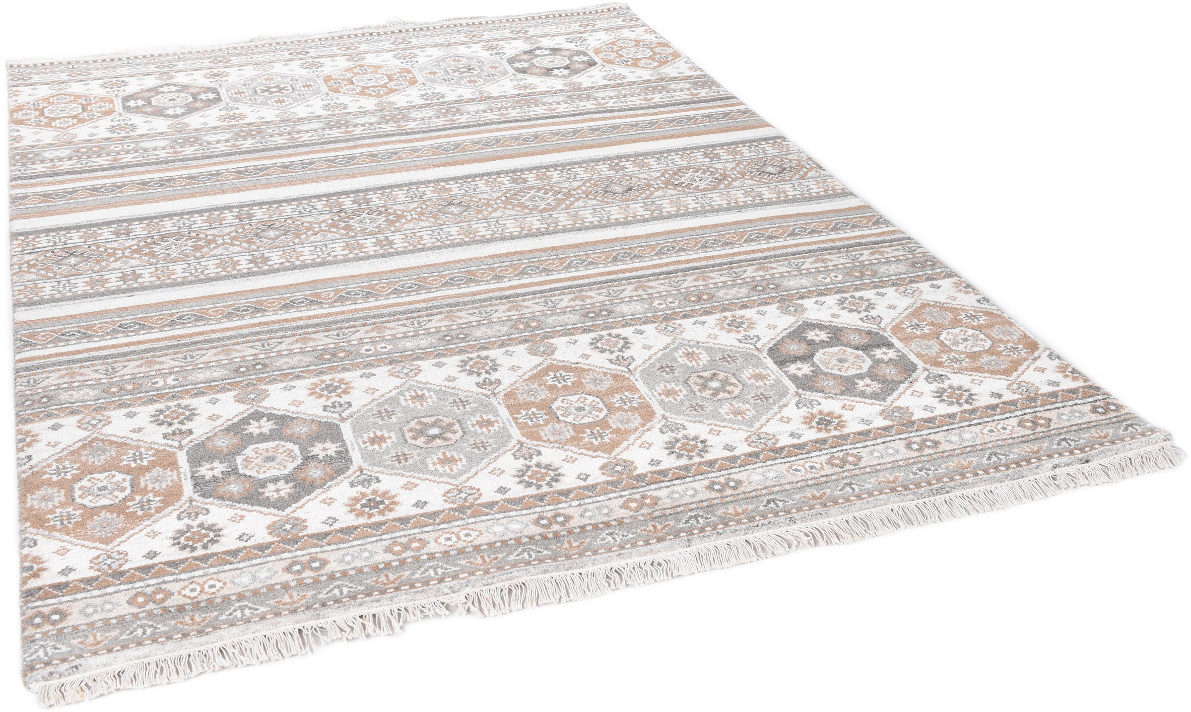 Image of THEKO Wollteppich »Imperial Schaal - 1719«, rechteckig, 10 mm Höhe, reine Wolle, handgeknüpft, mit Fransen, Wohnzimmer bei Ackermann Versand Schweiz