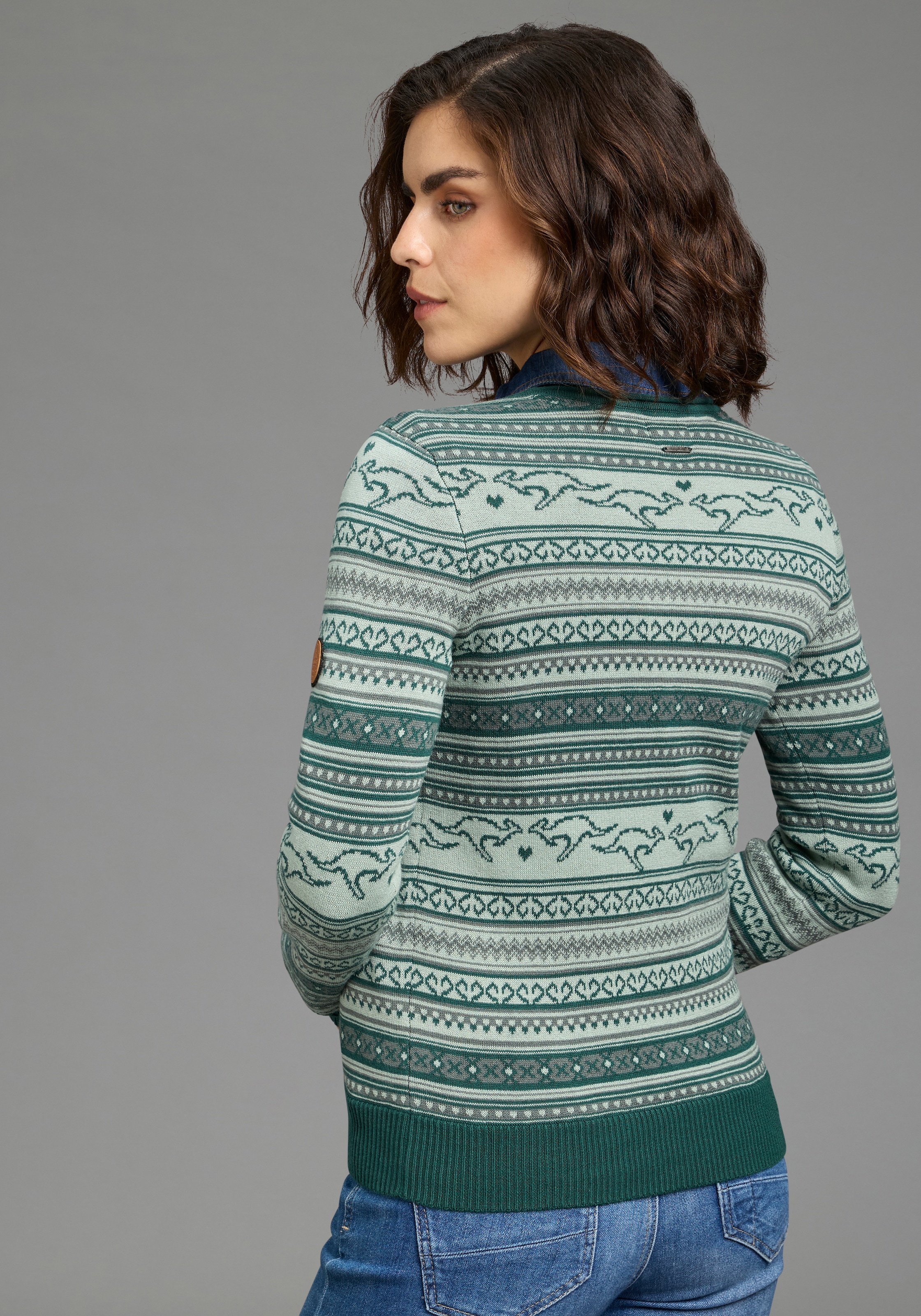 KangaROOS Pull norvégien avec bord-côtes en tricot