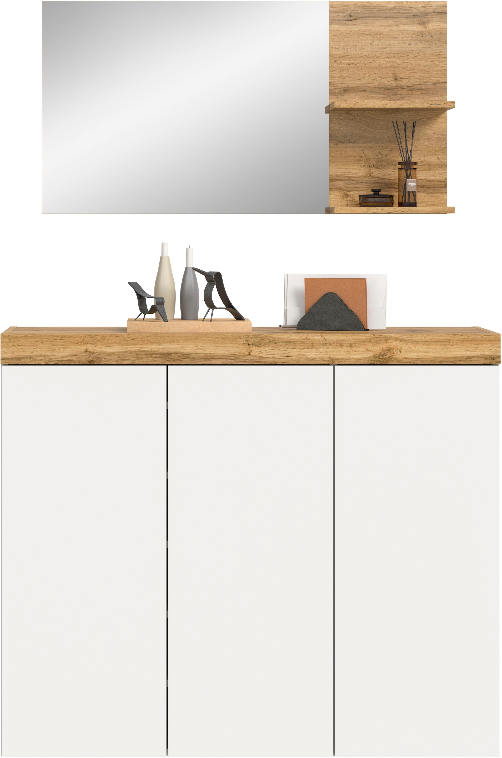 GOODproduct Ensemble de vestiaires »MAMBO, TOPSELLER!, 2-teilige Kombination, stehend & hängend montierbar« bestehend aus: Kommode, Spiegel, 2 cuis tlg.