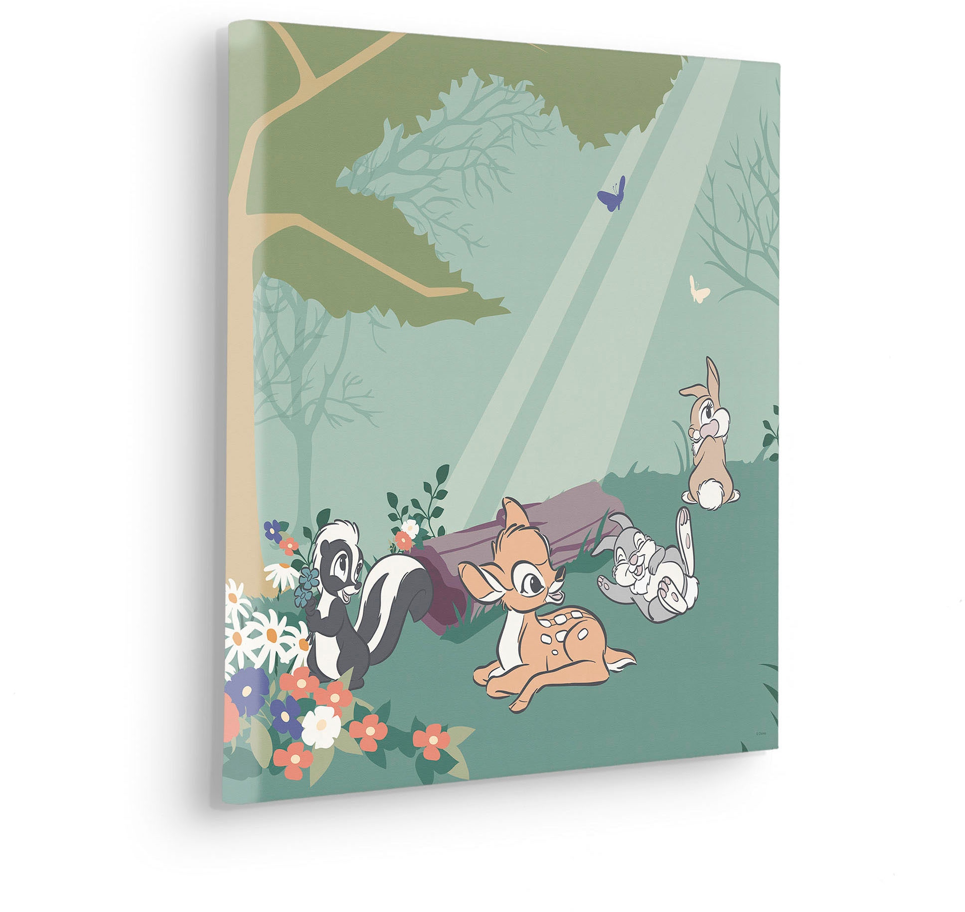 Komar Leinwandbild »Bambi Life in the Forest - Grösse 40 x 40 cm«, Disney, (1 St., 40 x 40 cm (Breite x Höhe), Keilrahmenbild mit Echtholzrahmen, Kinderzimmer