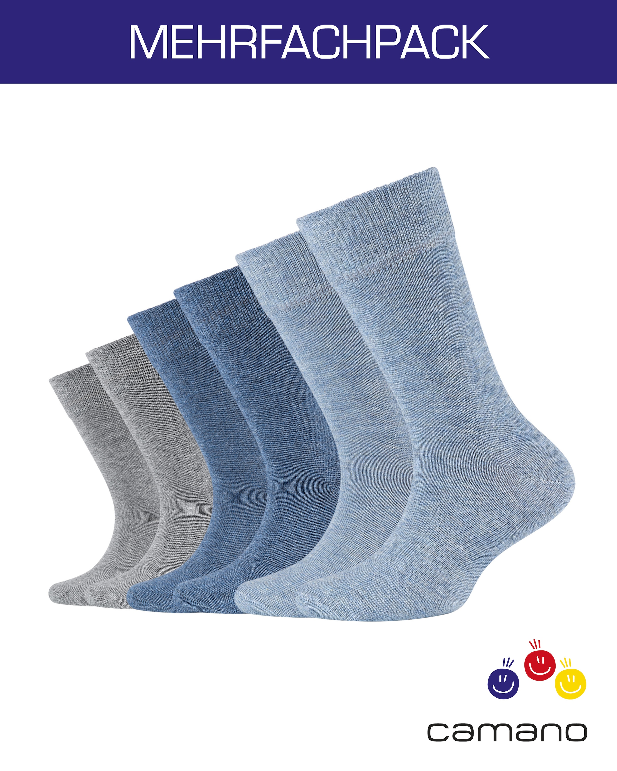 Camano Chaussettes »ca-soft« 6 Paar,  mit Komfortbund und gepolsterten Zehen-/Fersenbereich