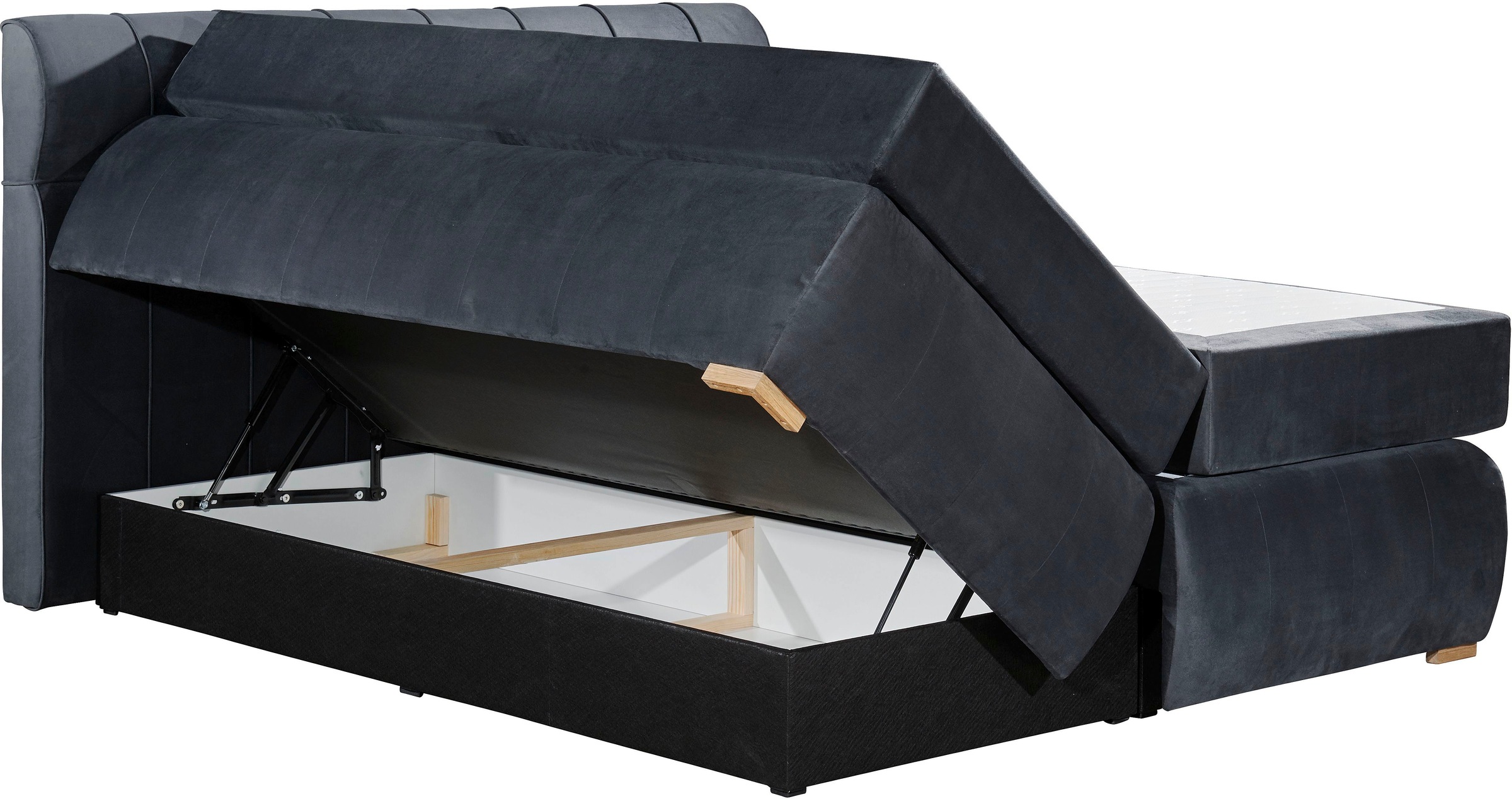 Places of Style Boxspringbett »Felicia«, in H4, inkl. Topper und Bettkasten