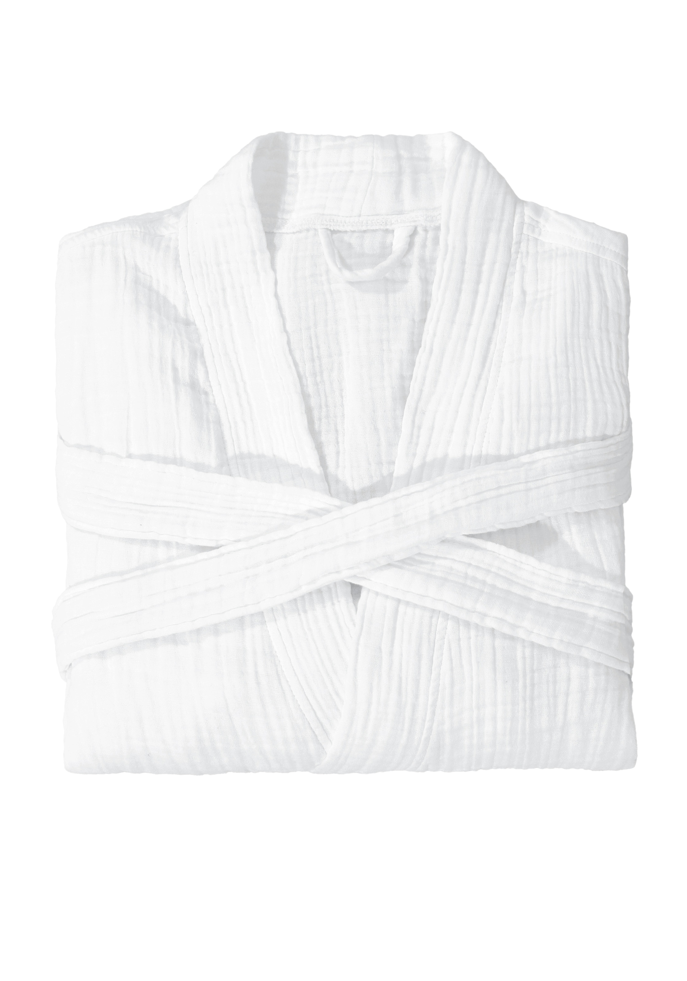 GOODproduct Peignoir de bain »Juna Musselin, ideal für Sauna & Spa, Hotelbademantel, Morgenmantel« 1 cuis moderne, qualité légère, 100% coton