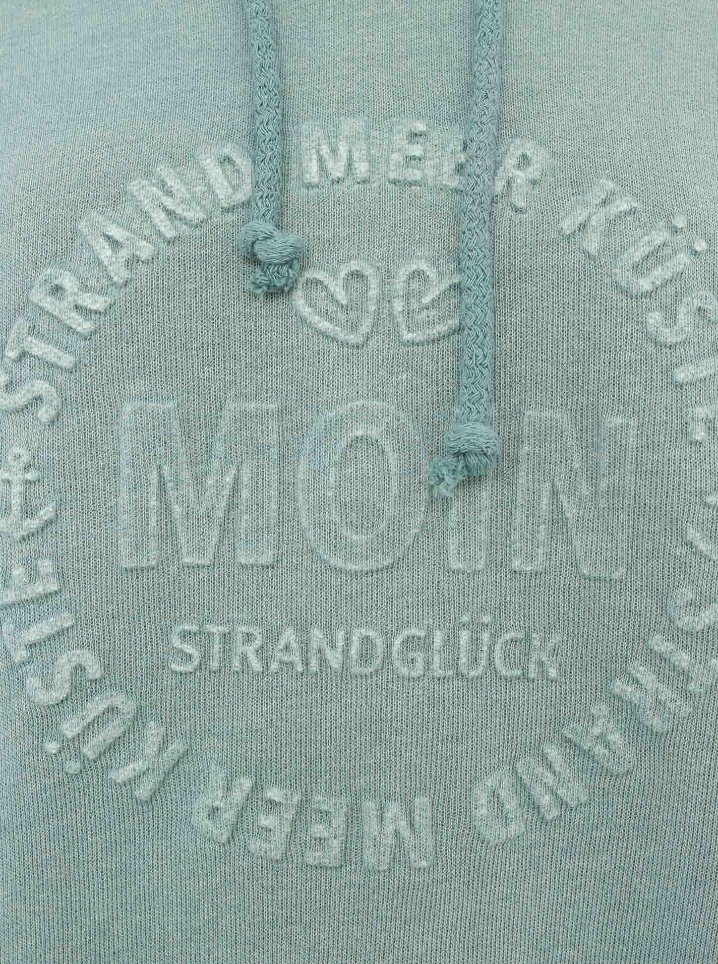 Zwillingsherz Hoodie »"Moin"«, Sweatshirt im Used-Look mit Kapuze und Stempeldruck