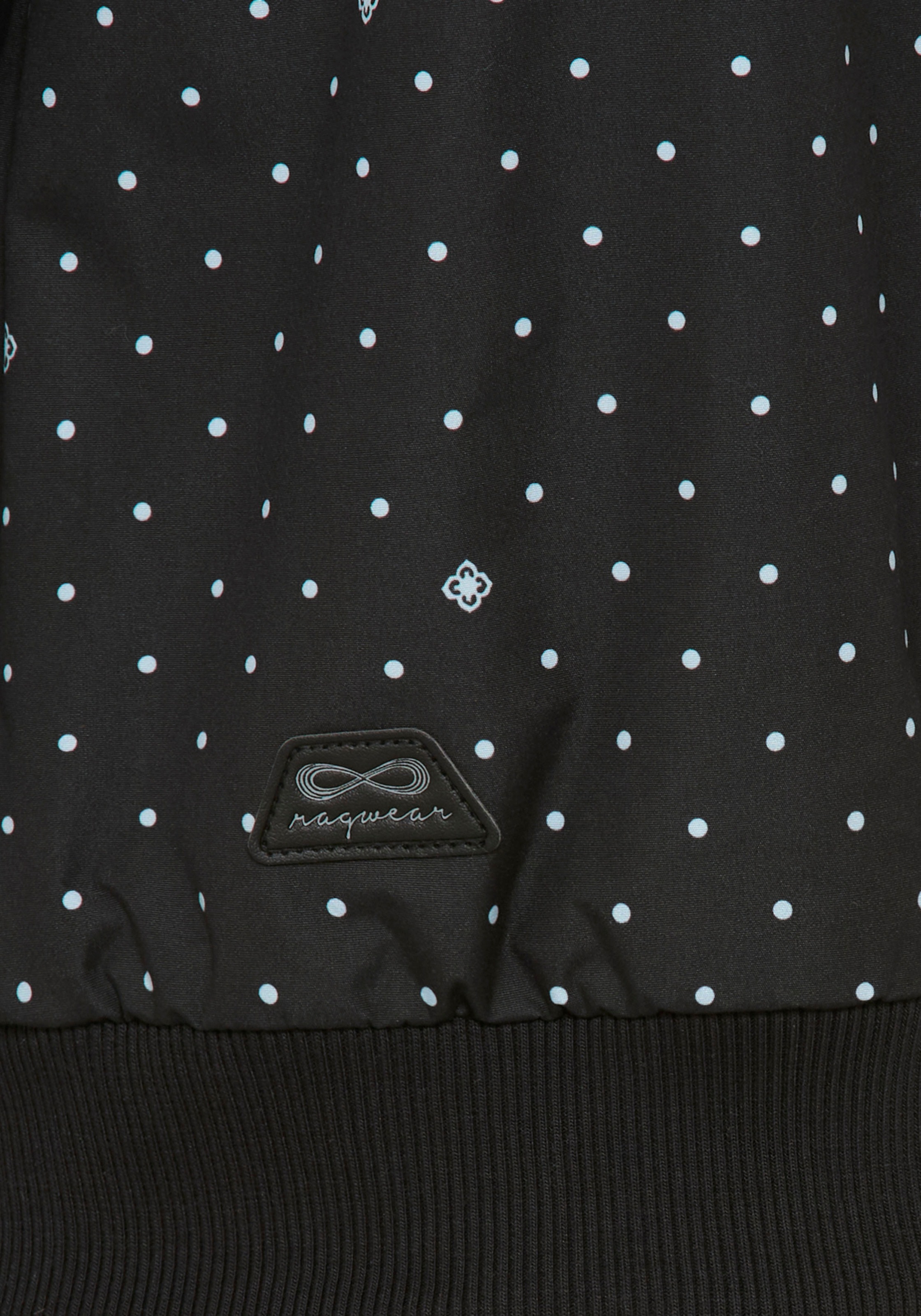 Ragwear Outdoorjacke »NUGGIE DOTS O« mit Kapuze aus Polyester, hüftlange Passform, hochschliessender Kragen