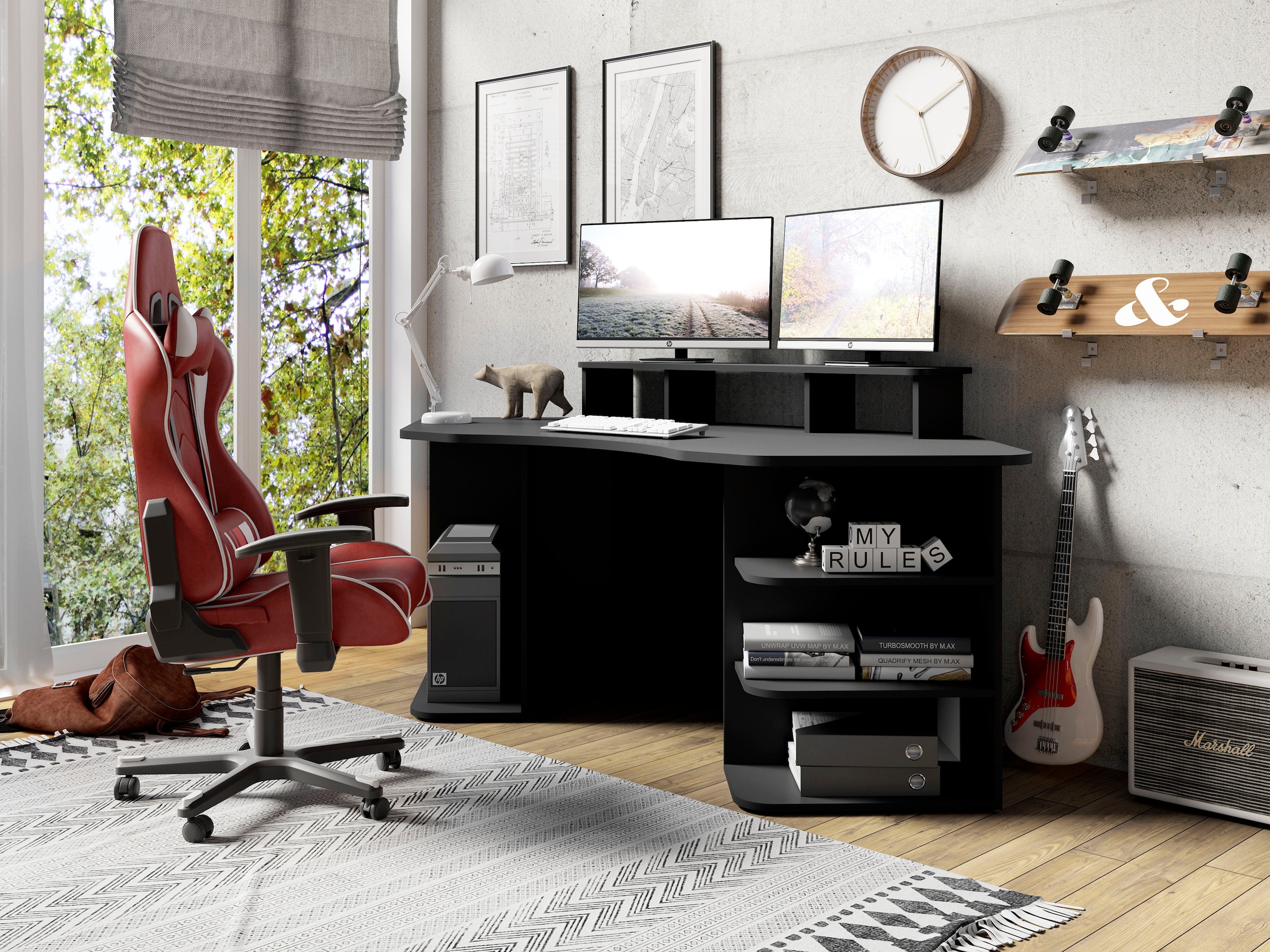byLIVING Gamingtisch »Thanatos«, Breite 198 cm, moderner Schreibtisch