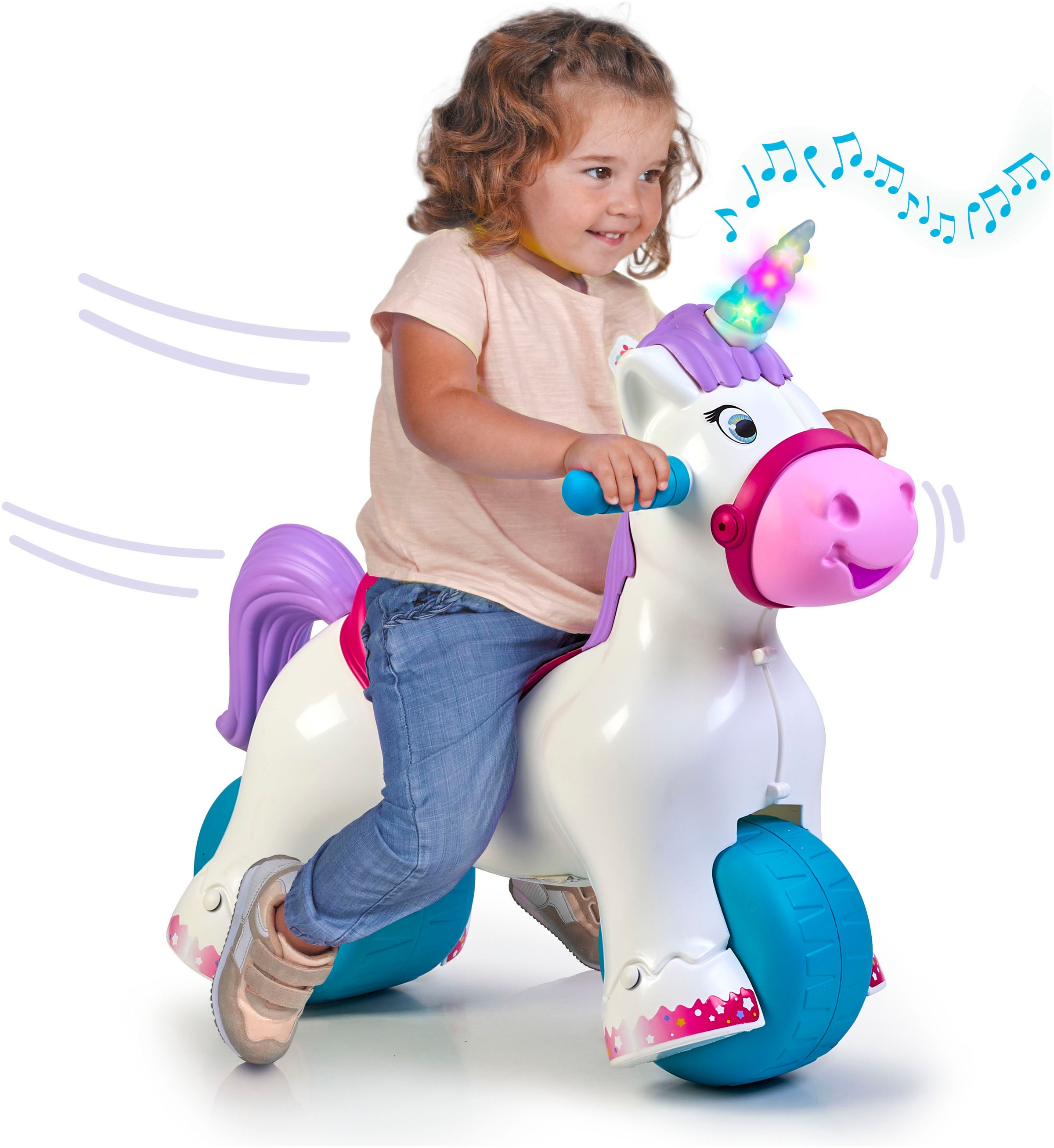 Trotteur 2-en-1 FEBER Baby Unicorn Licorne avec sons et lumières Rose