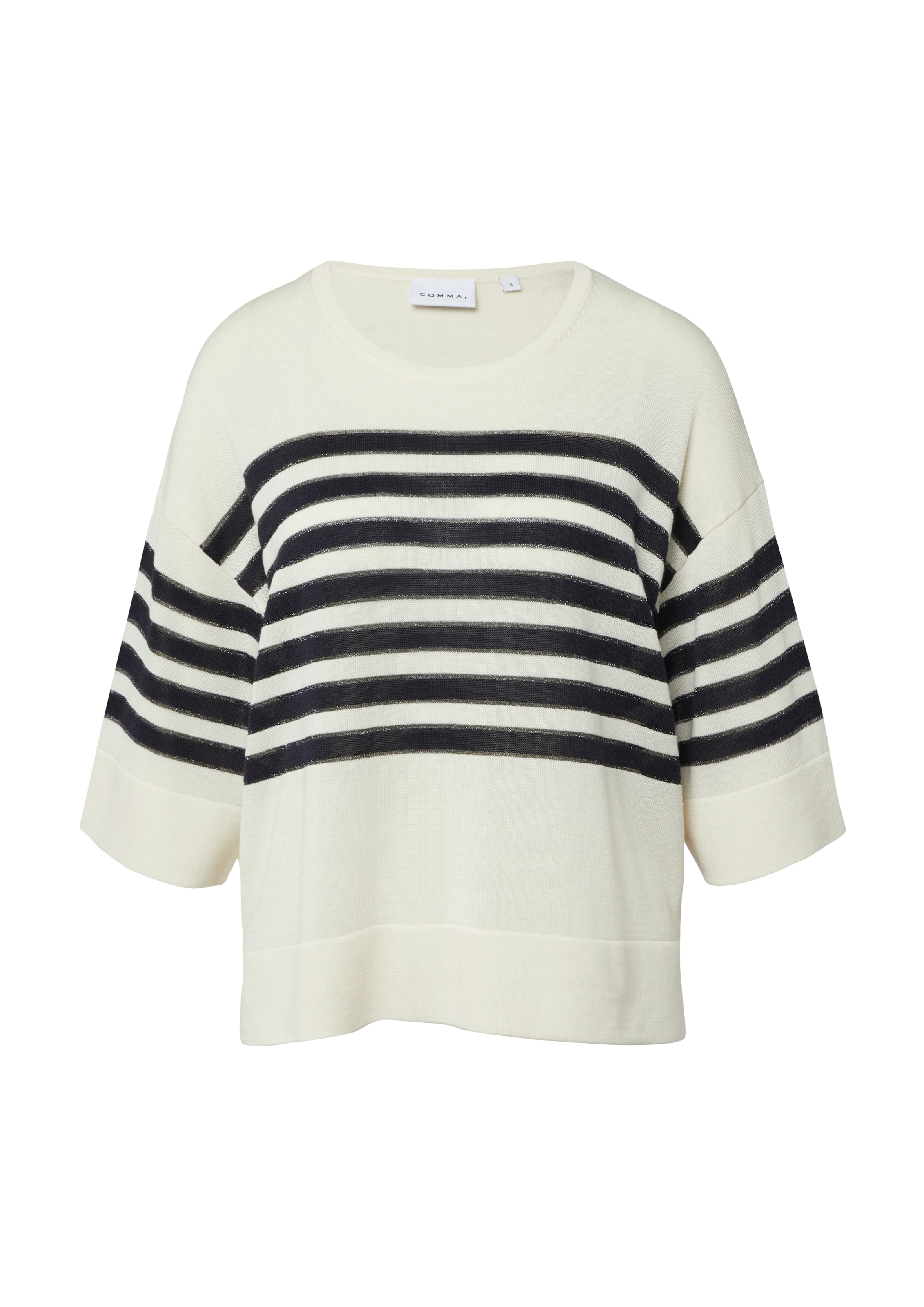 Comma Pull de plage 3/4-Arm mit Glitzerstreifen