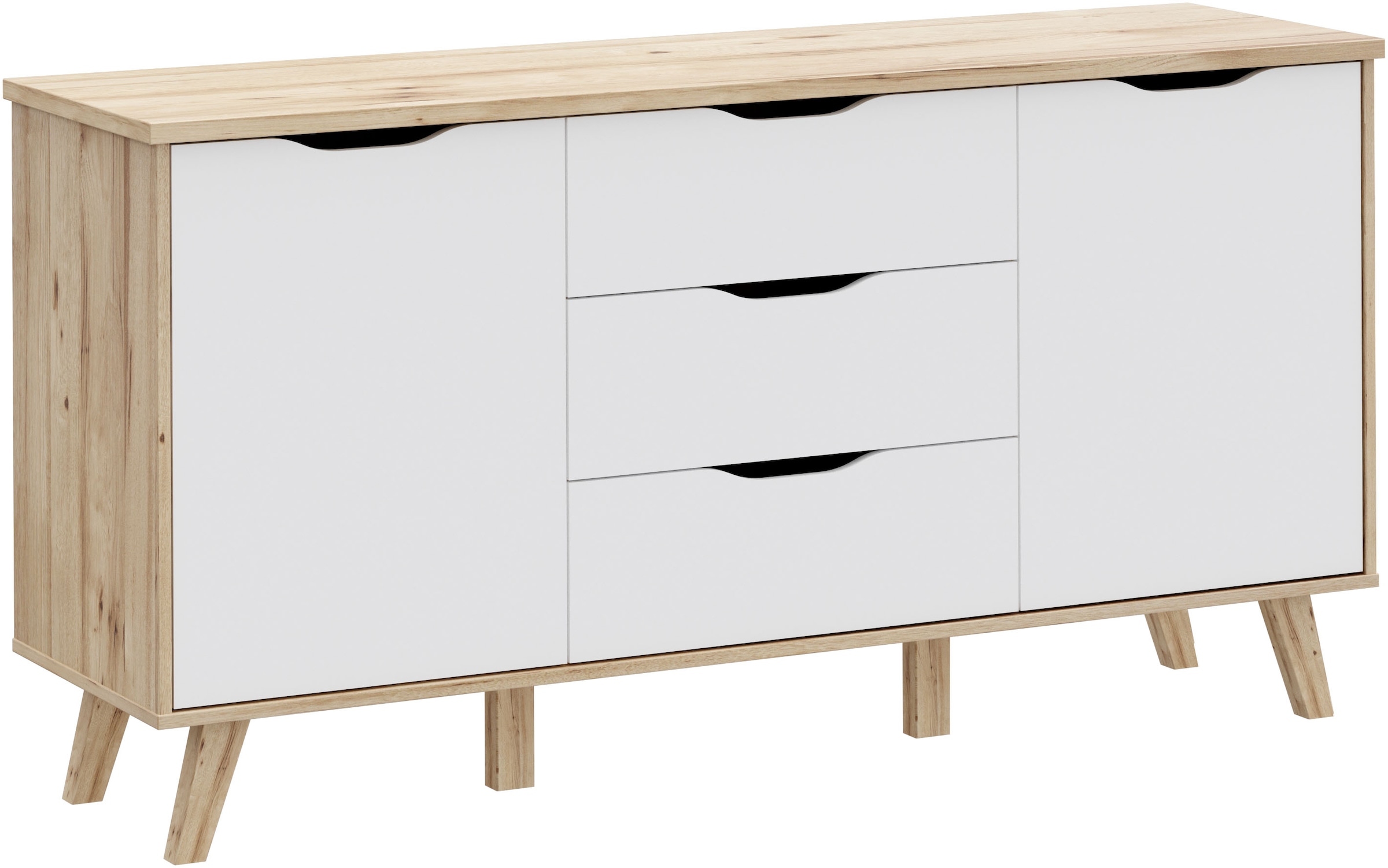 Image of FORTE Sideboard "Vankka Anrichte" B/H/T 149,1/76,7/41,7 cm, Sideboard, ca. 150 cm breit, Türen, Schubkästen, Echtholzbeine