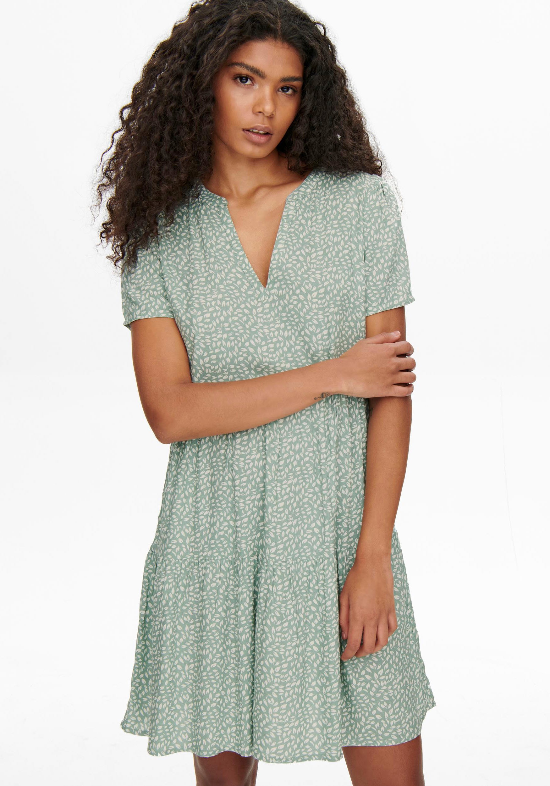 ONLY Sommerkleid »ONLZALLY LIFE S/S THEA DRESS NOOS PTM«, mit Stufen Volant