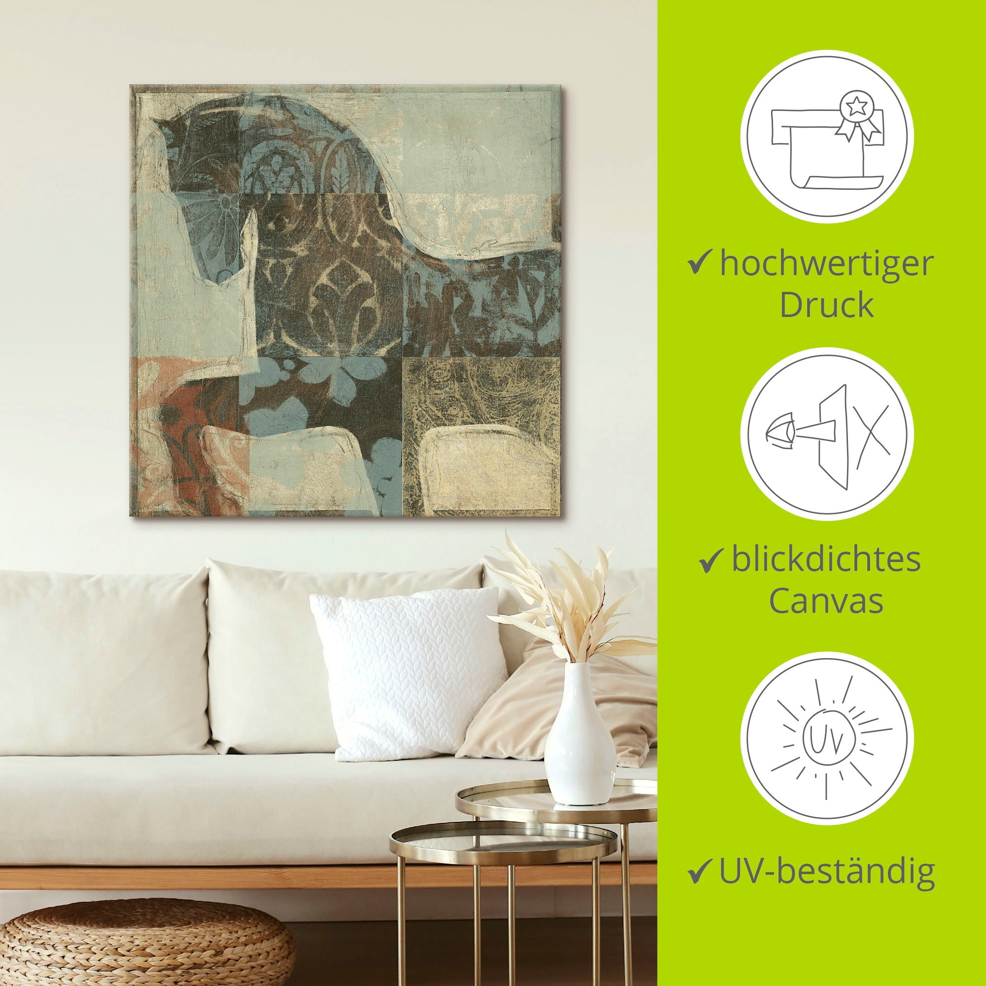 Artland Wandbild »Gemustertes Pferd I«, Haustiere, (1 St.), als Alubild, Outdoorbild, Leinwandbild, Poster in verschied. Grössen
