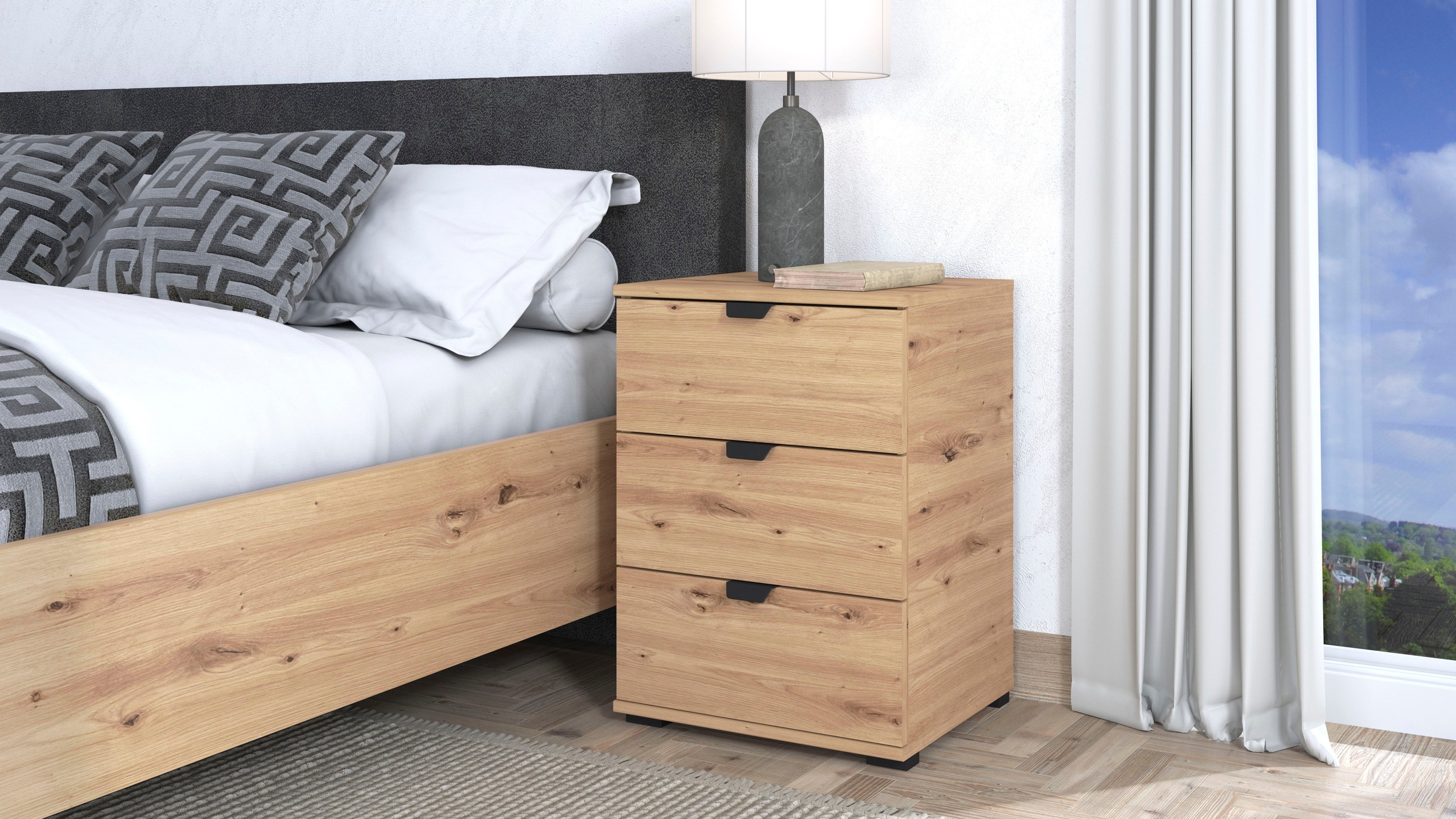 Image of my home Nachtkommode »Duero«, mit 3 Schubkästen, Breite 45 cm bei Ackermann Versand Schweiz