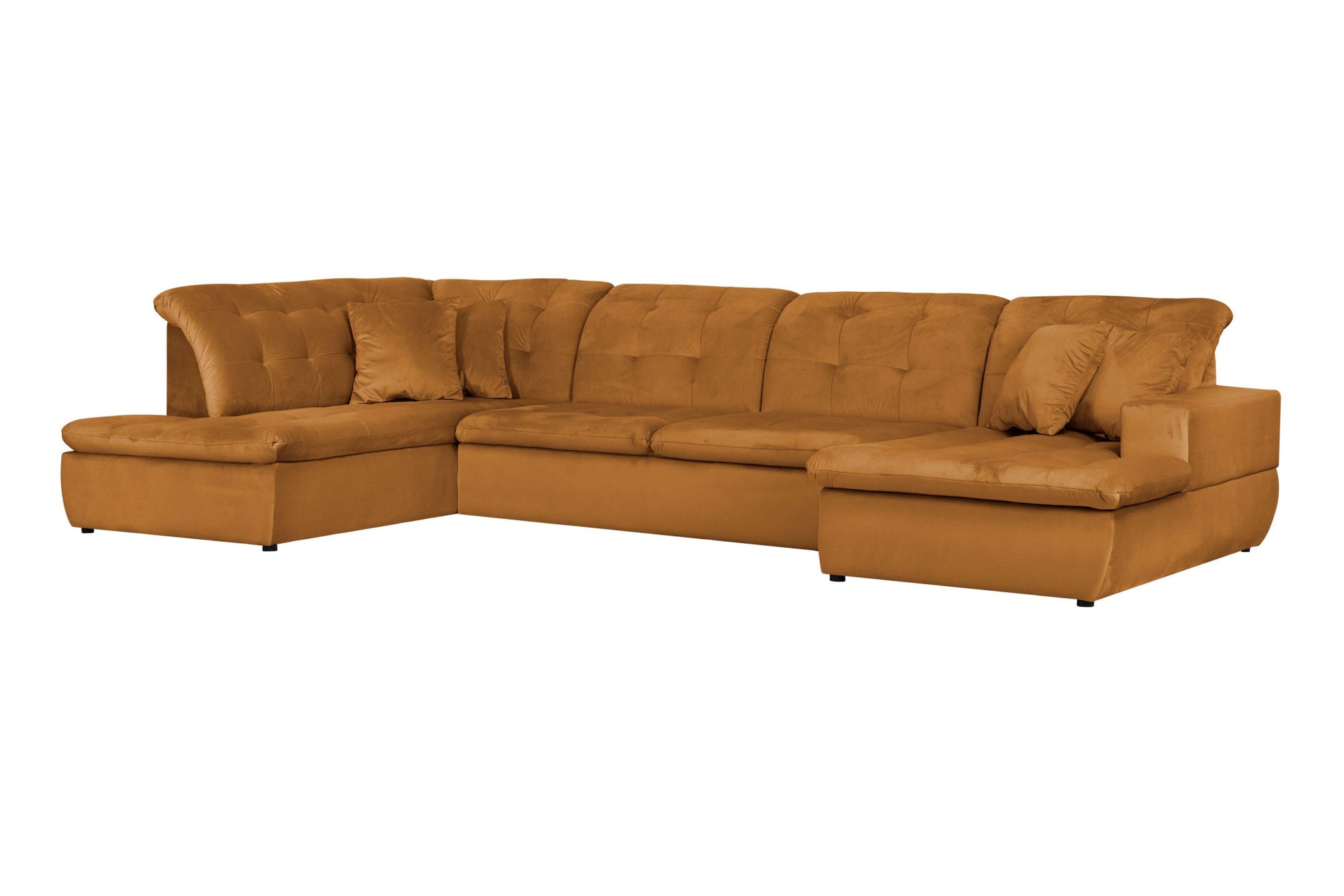 Home affaire Wohnlandschaft »BRISBANE NEU U-Form« mit feiner Steppung, Matten-Optik, incl. Zierkissen