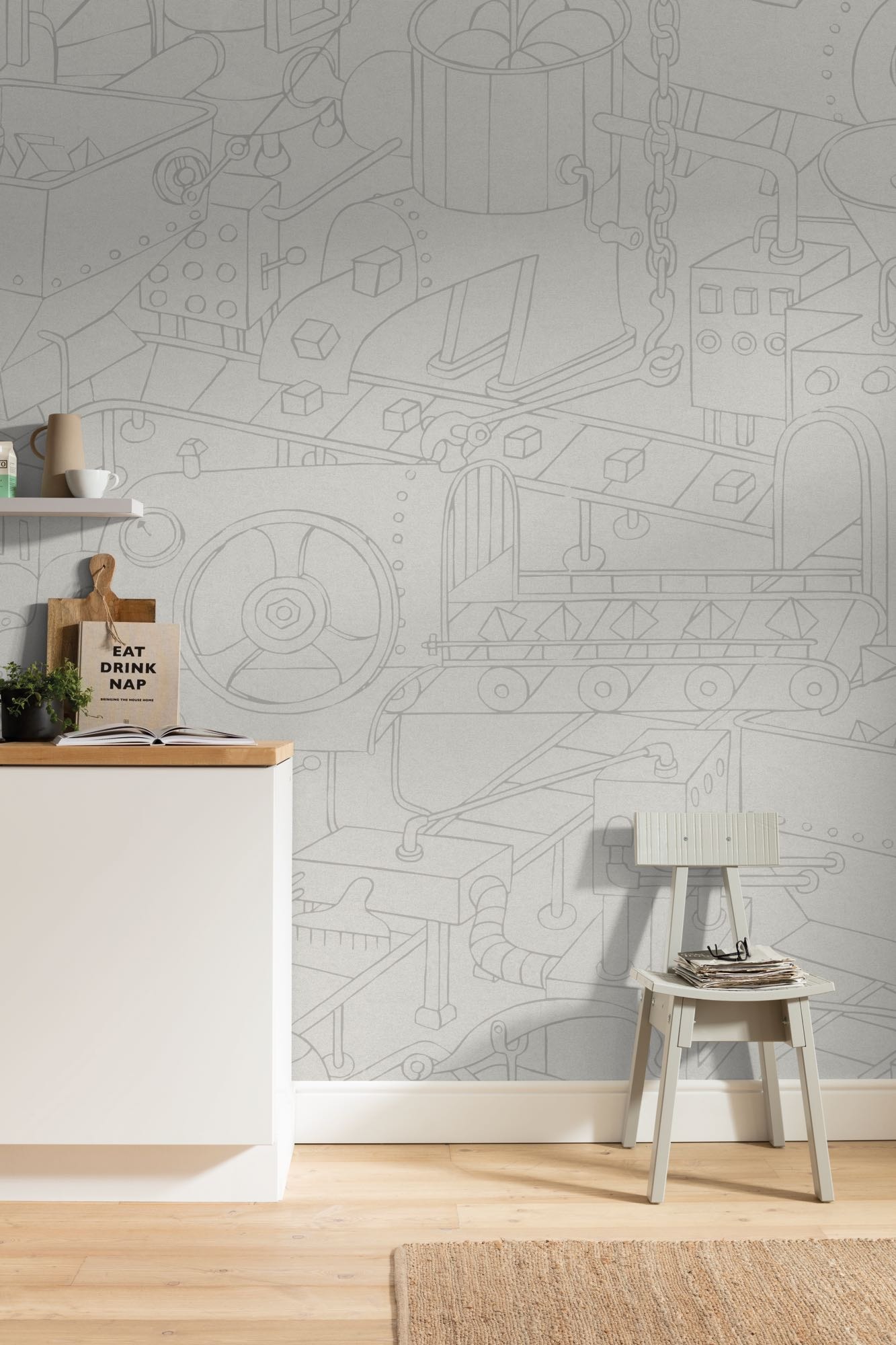 Image of Komar Fototapete "Vlies Fototapete - Doodle Factory - Grösse 200 x 250 cm" Motiv bedruckt glatt