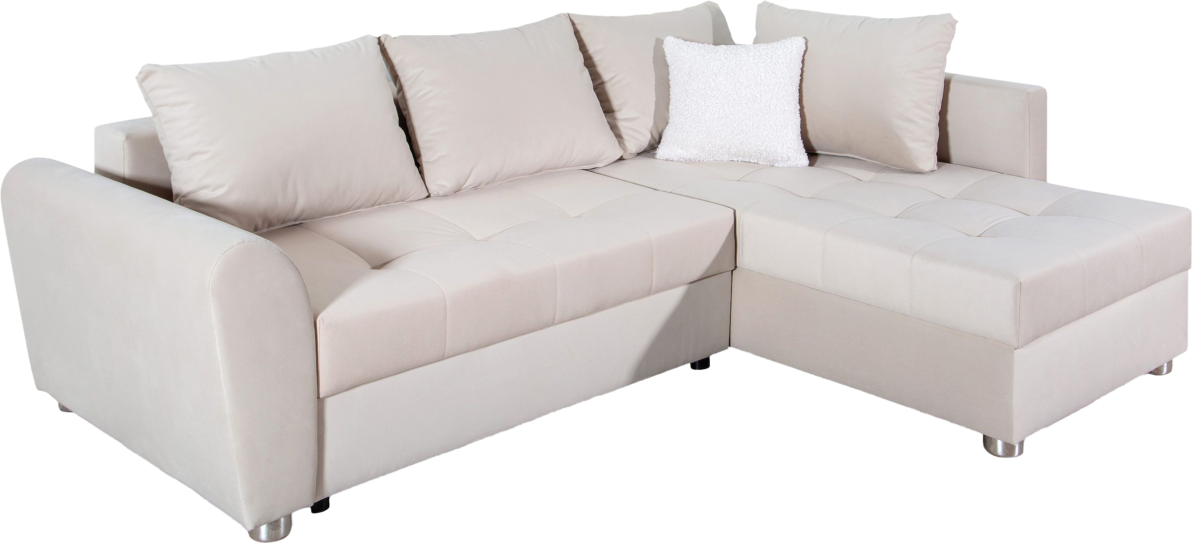 COLLECTION AB Ecksofa »Jana L-Form«, inkl. Bettfunktion,Bettkasten und Bonnelfederkern
