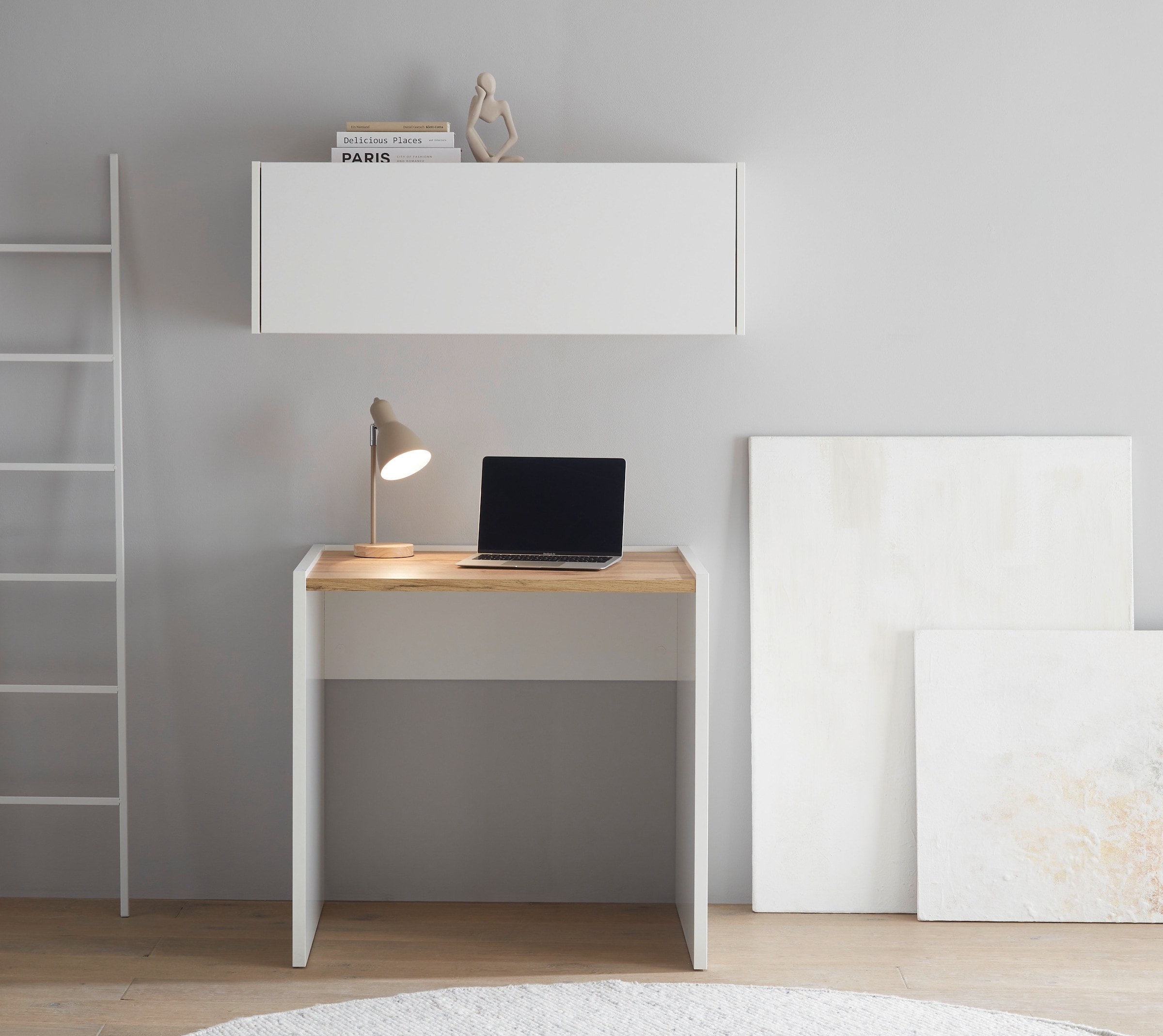 Image of Home affaire Büromöbel-Set "CITY/GiRON, modernes Design, Homeoff., Büro in zwei Farben/Wotan Eiche" Set, 2 Stk. tlg. enthält Hängeschrank, Schreibtisch, wohnliches Home Office
