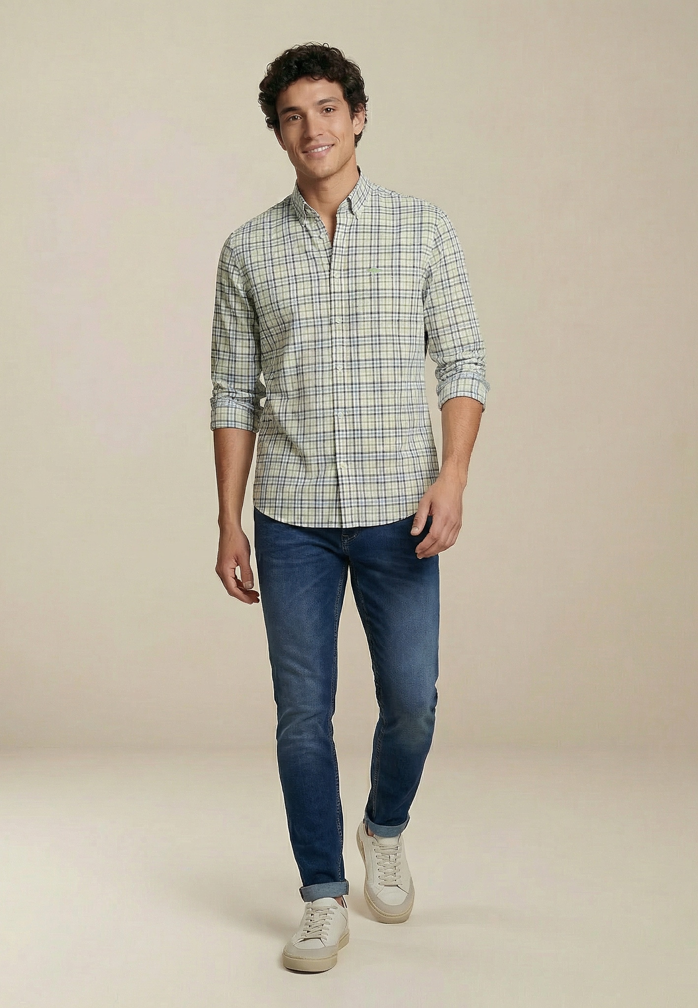 FYNCH-HATTON Chemise à carreaux »Multicolor Washed Oxford« normale Passform, aus Baumwolle, mit Karo-Muster, mit Brusttasche